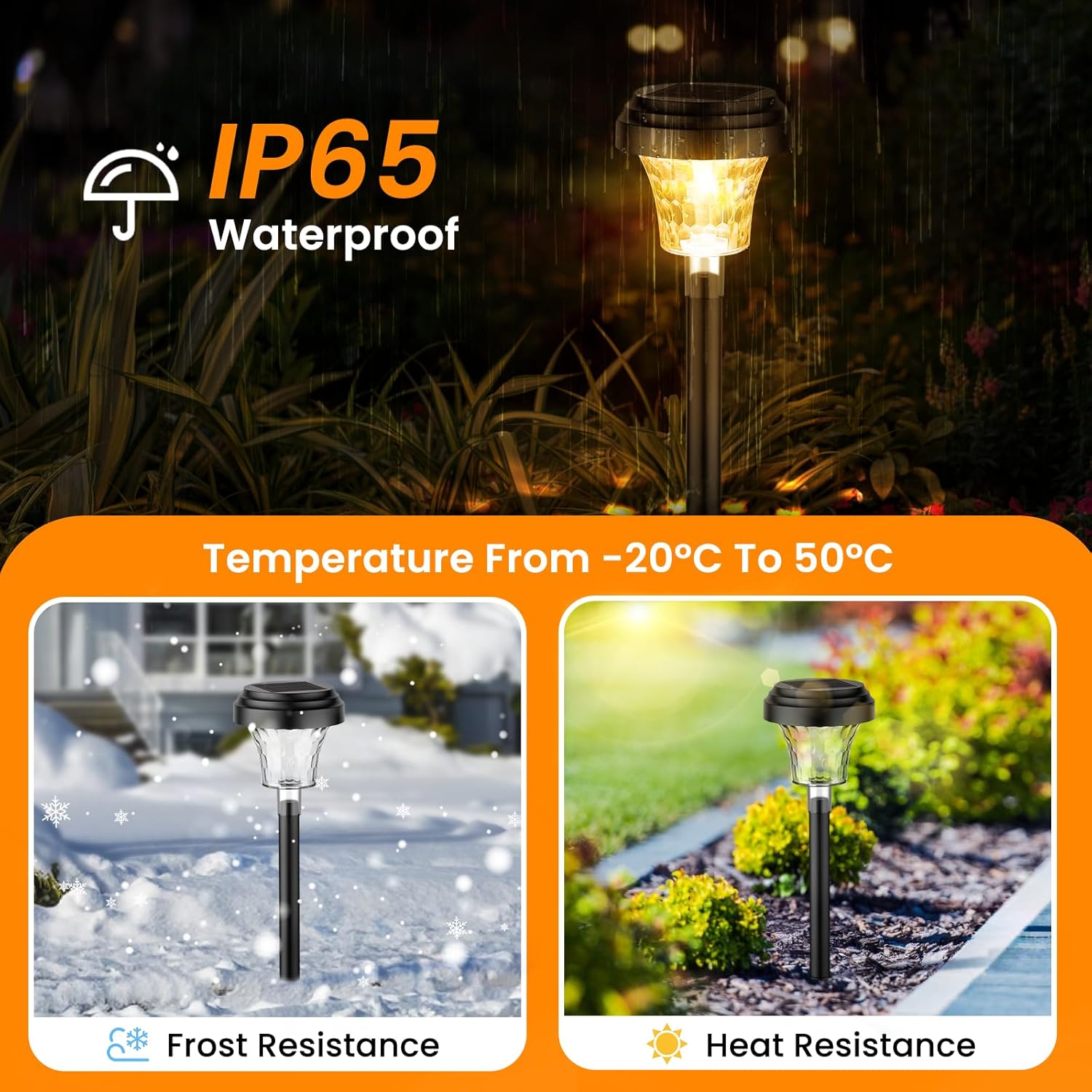 Garden Lights Solar Powered Waterproof 8 Pack Solar Lights Outdoor Garden Stake with Warm White RGB Ultra-Bright Solar Stake Lights Garden Ornaments Solar 