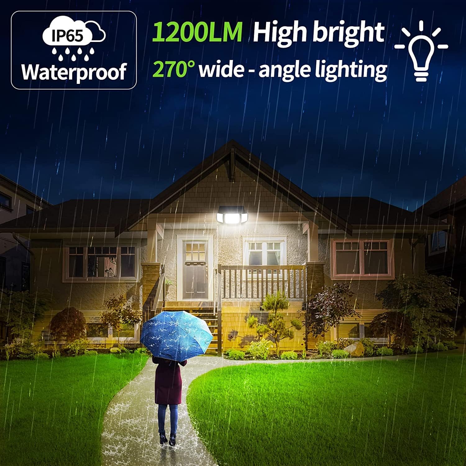 (1 PCS) Solar Security Light Outdoor 108 LED 1200LM Solar Motion Sensor Lights with 3 Adjustable Heads Dual Sensor 6000mAh Battery IP65 Waterproof Solar Flood Light 