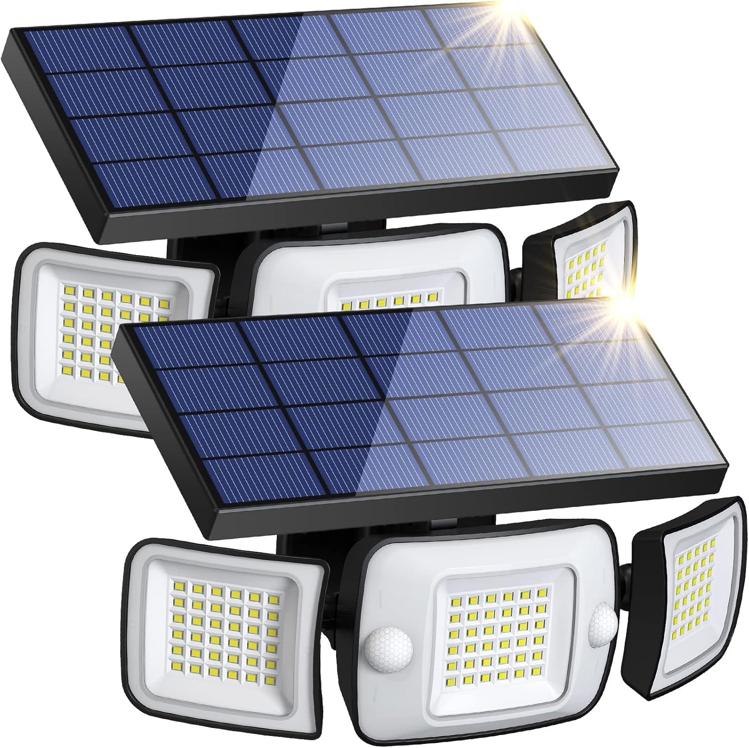 (1 PCS) Solar Security Light Outdoor 108 LED 1200LM Solar Motion Sensor Lights with 3 Adjustable Heads Dual Sensor 6000mAh Battery IP65 Waterproof Solar Flood Light 
