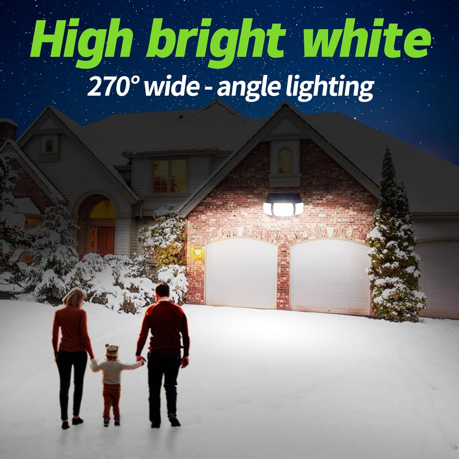 (1 PCS) Solar Security Light Outdoor 108 LED 1200LM Solar Motion Sensor Lights with 3 Adjustable Heads Dual Sensor 6000mAh Battery IP65 Waterproof Solar Flood Light 