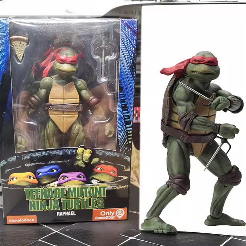 (Red) NECA Teenage Mutant Ninja Turtles 1990 Movie 7-Inch  Model Kid Unauthorized Modify Disassemble Play Damage