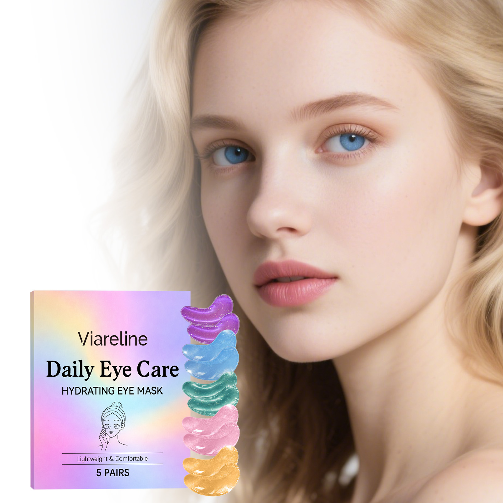 Hyaluronic Acid Hydrating Eye Mask Moisturising Nourishing Eye Patches for Daily Skin Care Natural