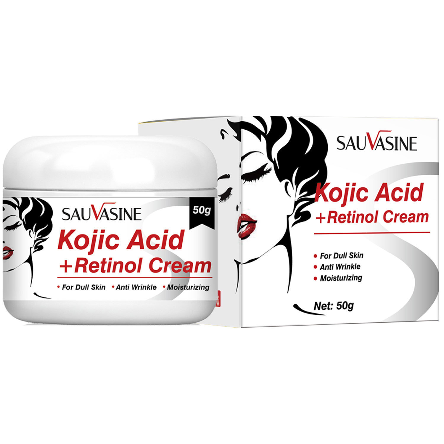 Kojic Acid Face Cream Brightening Moisturising Smoothing Skin Care for Daily Use Natural 50g