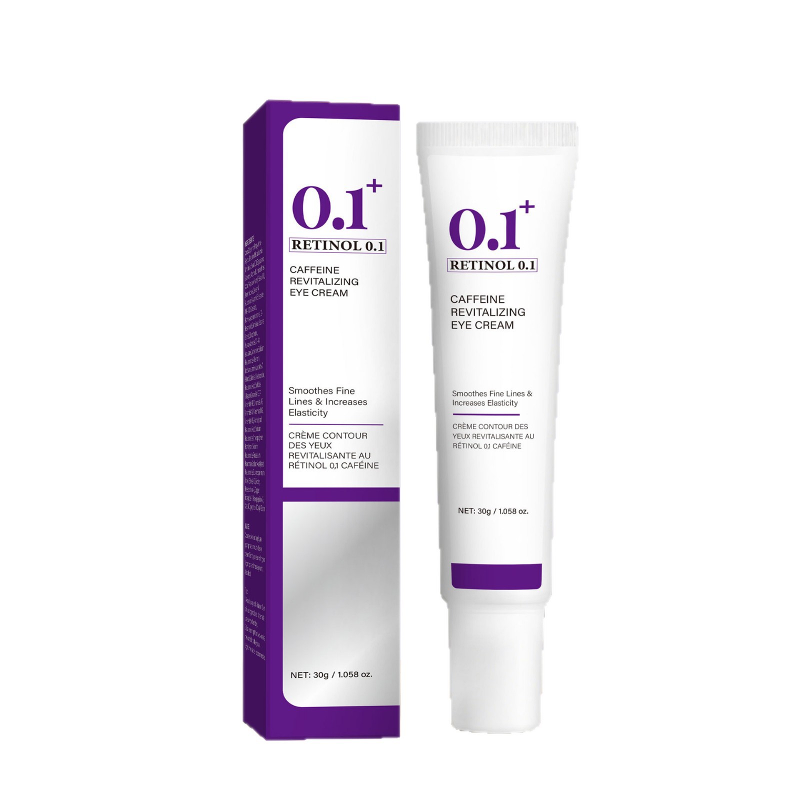 Retinol 0.1 Caffeine Revitalising Eye Cream Moisturising Fine Line Reducing for Daily Eye Care Natural 30ml