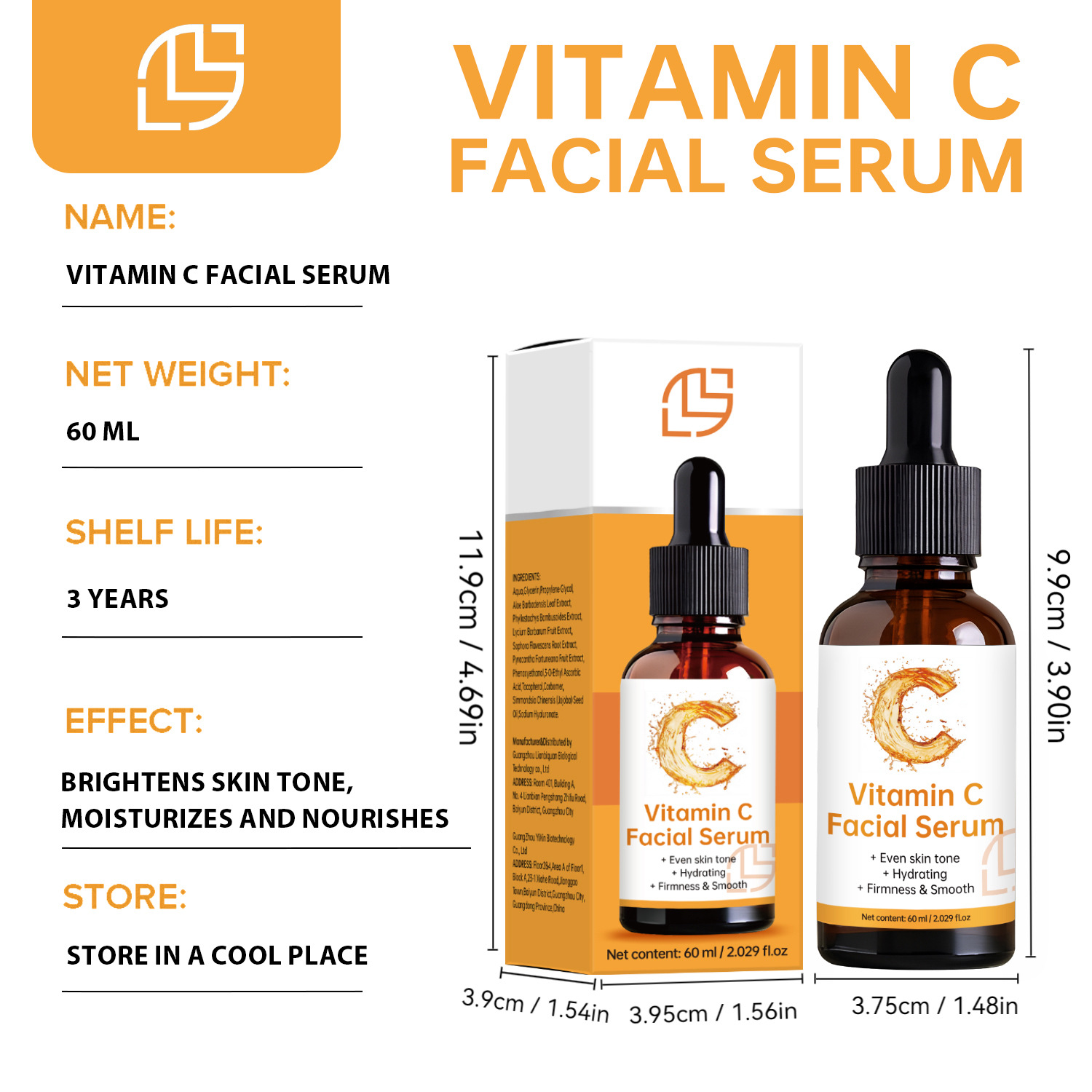 Vitamin C Essence Serum Moisturizing Anti Aging Brightening For Daily Face Skin Care Hydrating Treatment 60ml