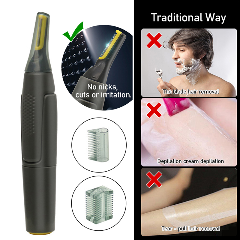 (Battery version) Ultra thin Precision Trimmer Electric Nose hair trimmer Mini Portable Ear Trimmer for Men Nose Hair Shaver Waterproof Safe Clean