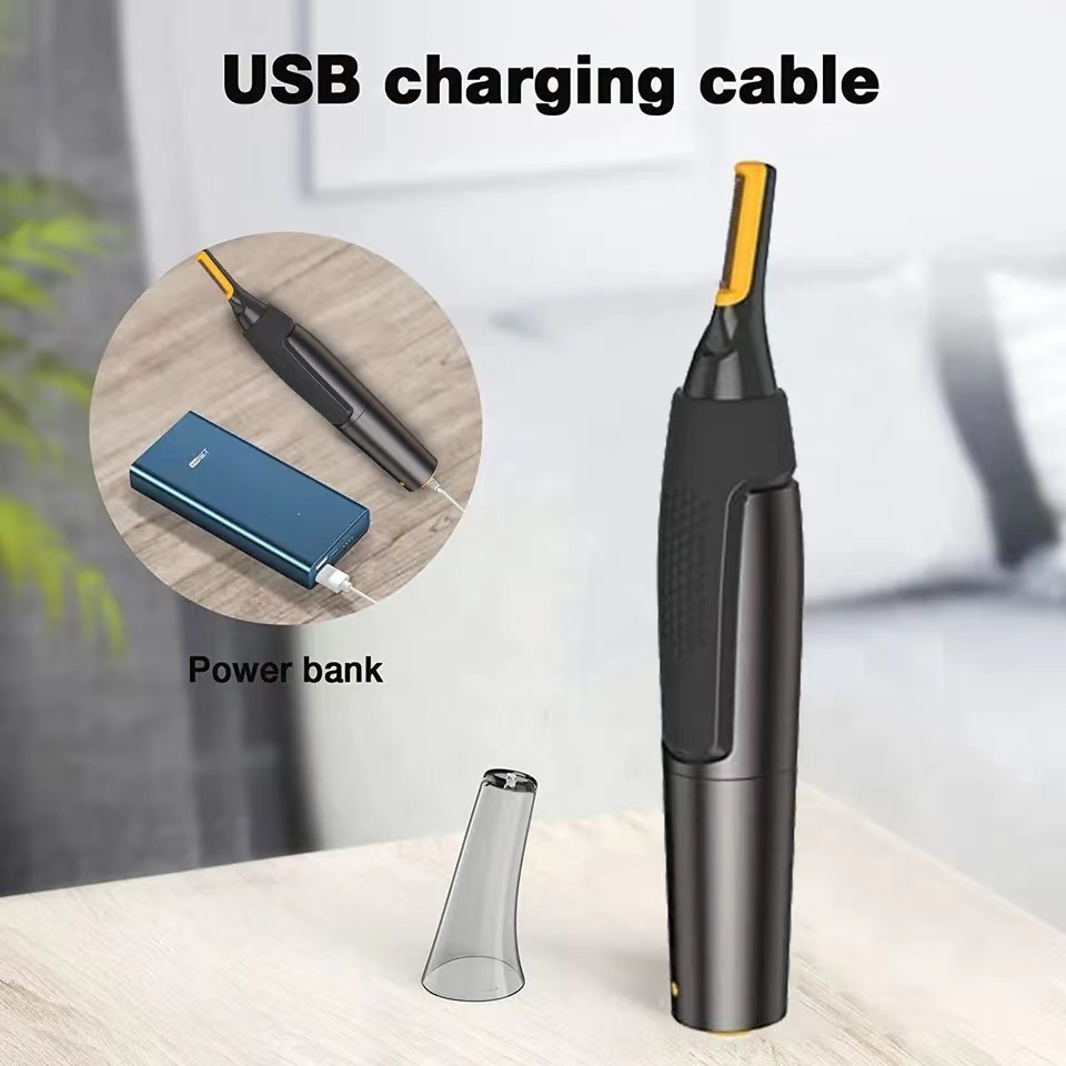 (Battery version) Ultra thin Precision Trimmer Electric Nose hair trimmer Mini Portable Ear Trimmer for Men Nose Hair Shaver Waterproof Safe Clean