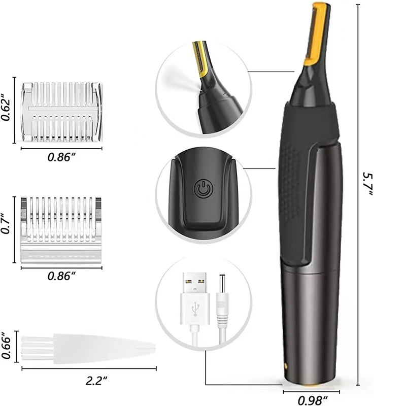 (Battery version) Ultra thin Precision Trimmer Electric Nose hair trimmer Mini Portable Ear Trimmer for Men Nose Hair Shaver Waterproof Safe Clean