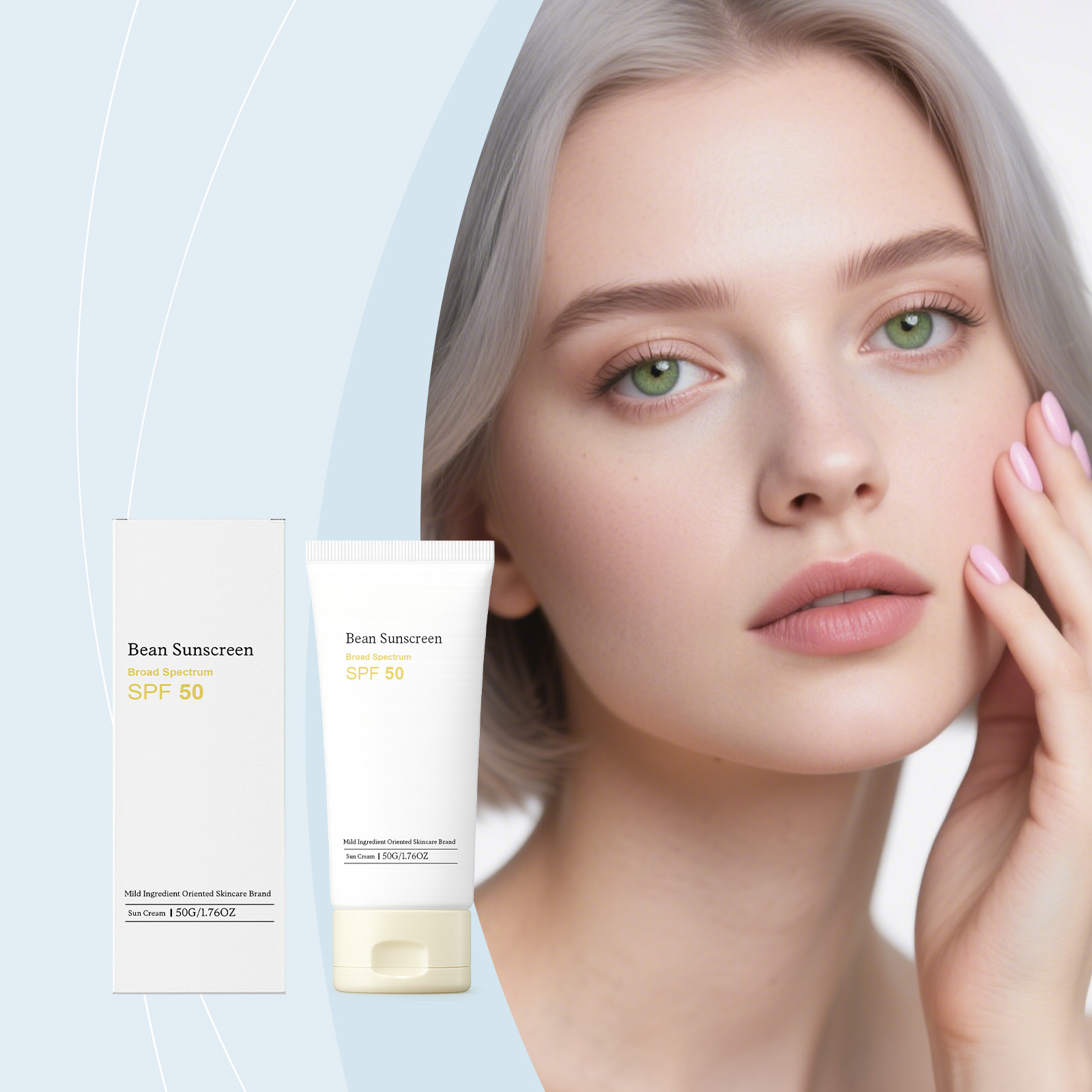 Soybean Moisturizing Protection Cream Mild Nourish Skin Light Soft Texture Fresh Summer Outdoor Daily Commute Isolate Barrier Care