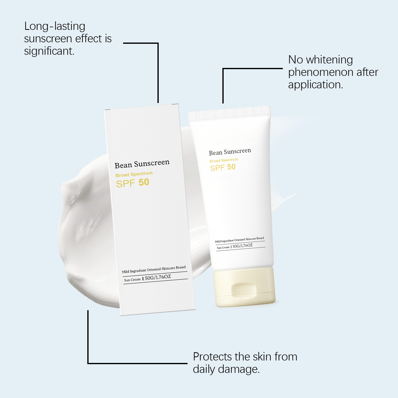 Soybean Moisturizing Protection Cream Mild Nourish Skin Light Soft Texture Fresh Summer Outdoor Daily Commute Isolate Barrier Care