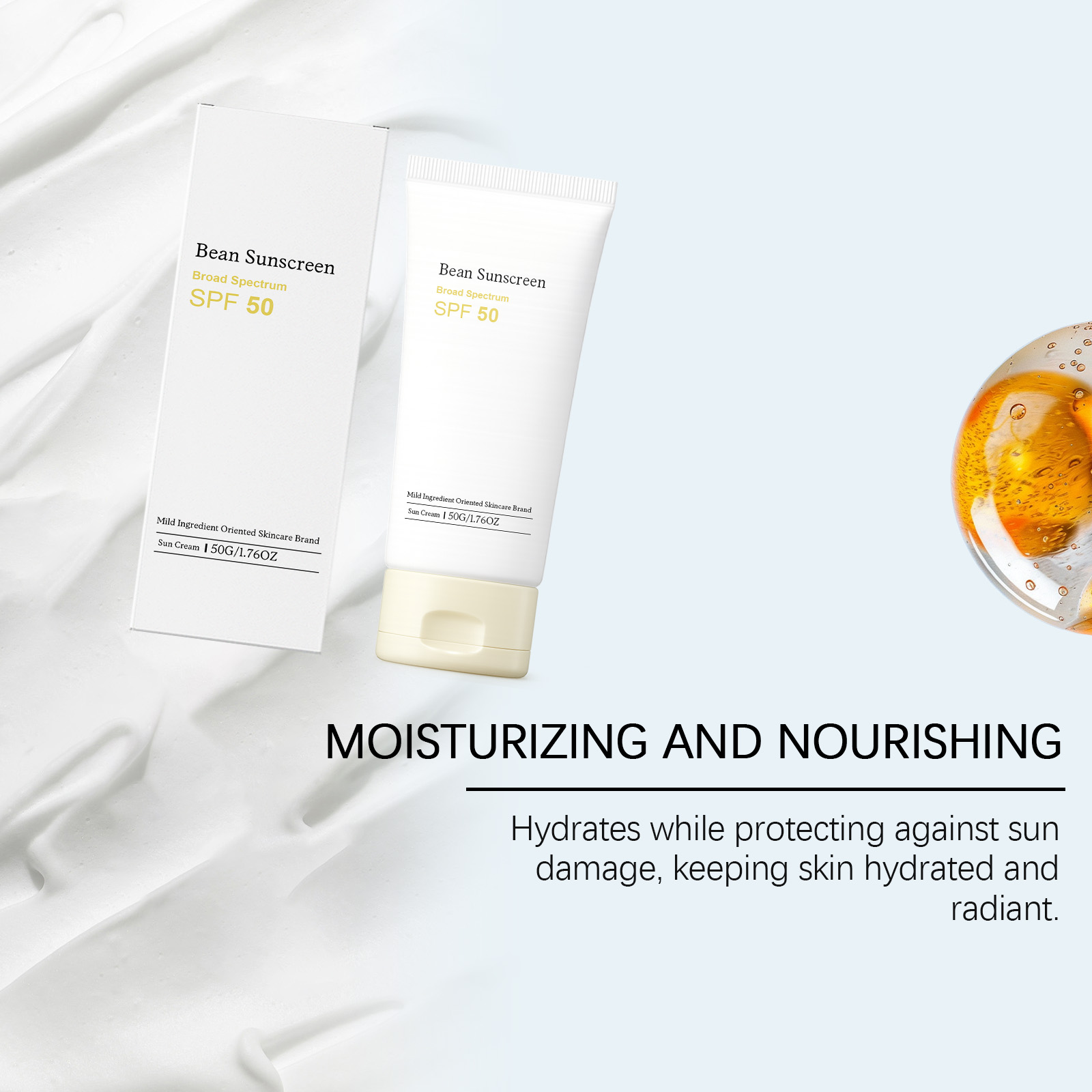 Soybean Moisturizing Protection Cream Mild Nourish Skin Light Soft Texture Fresh Summer Outdoor Daily Commute Isolate Barrier Care