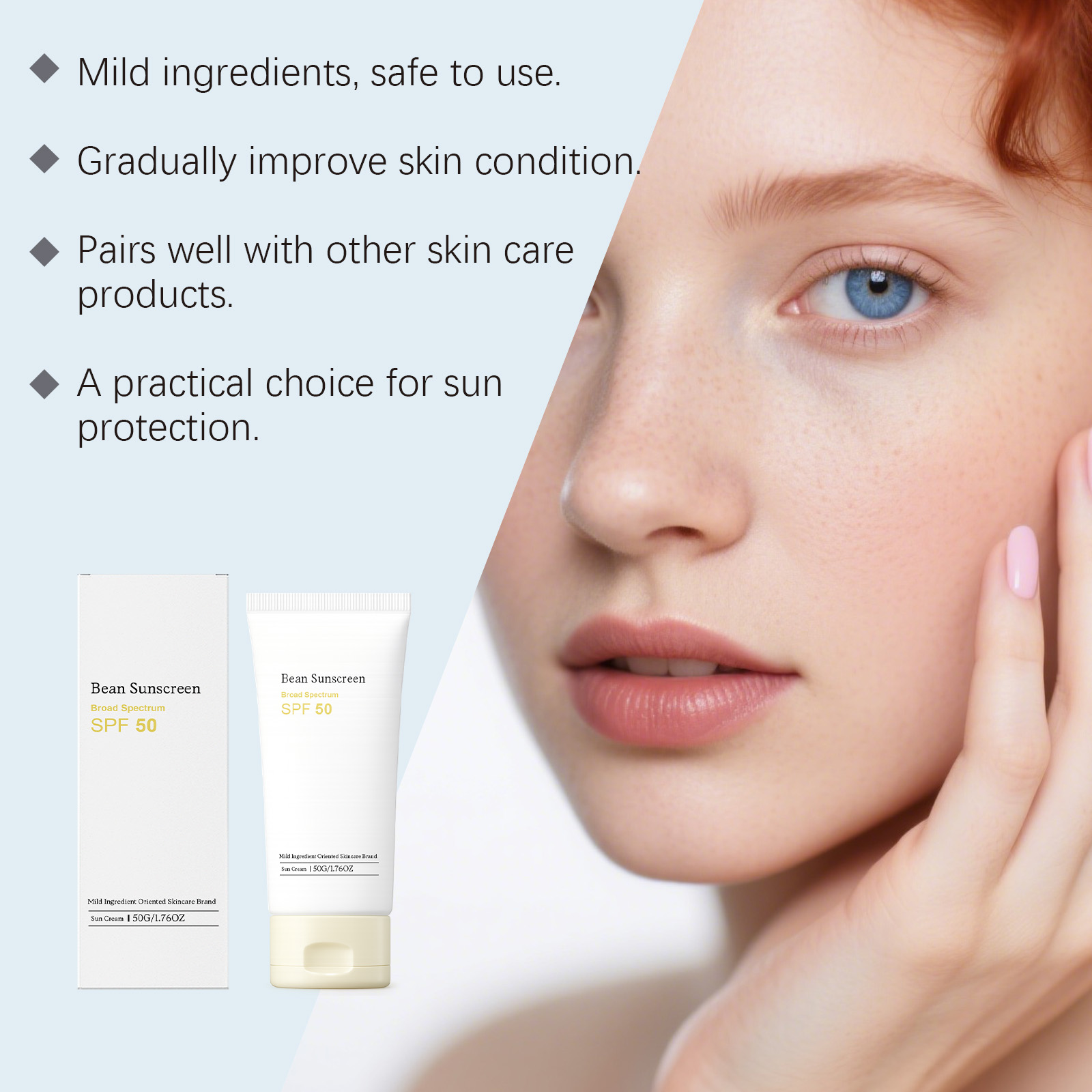 Soybean Moisturizing Protection Cream Mild Nourish Skin Light Soft Texture Fresh Summer Outdoor Daily Commute Isolate Barrier Care