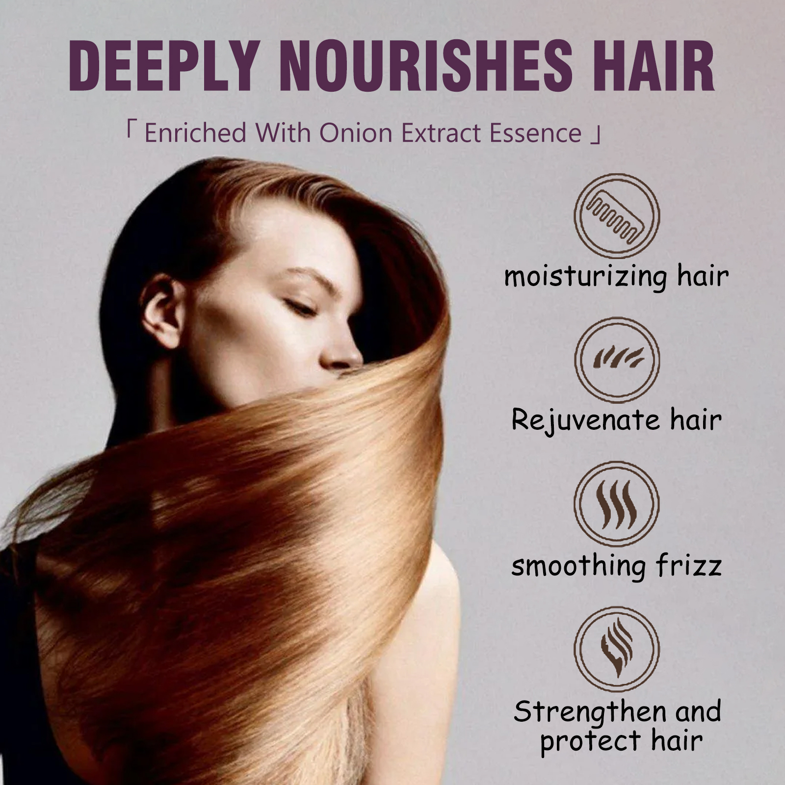Onion Hair Care Essence Repair Dry Hair Improve Frizzy Hair No Rinse Nourish Hair Oil Damaged Daily Hair Treatment