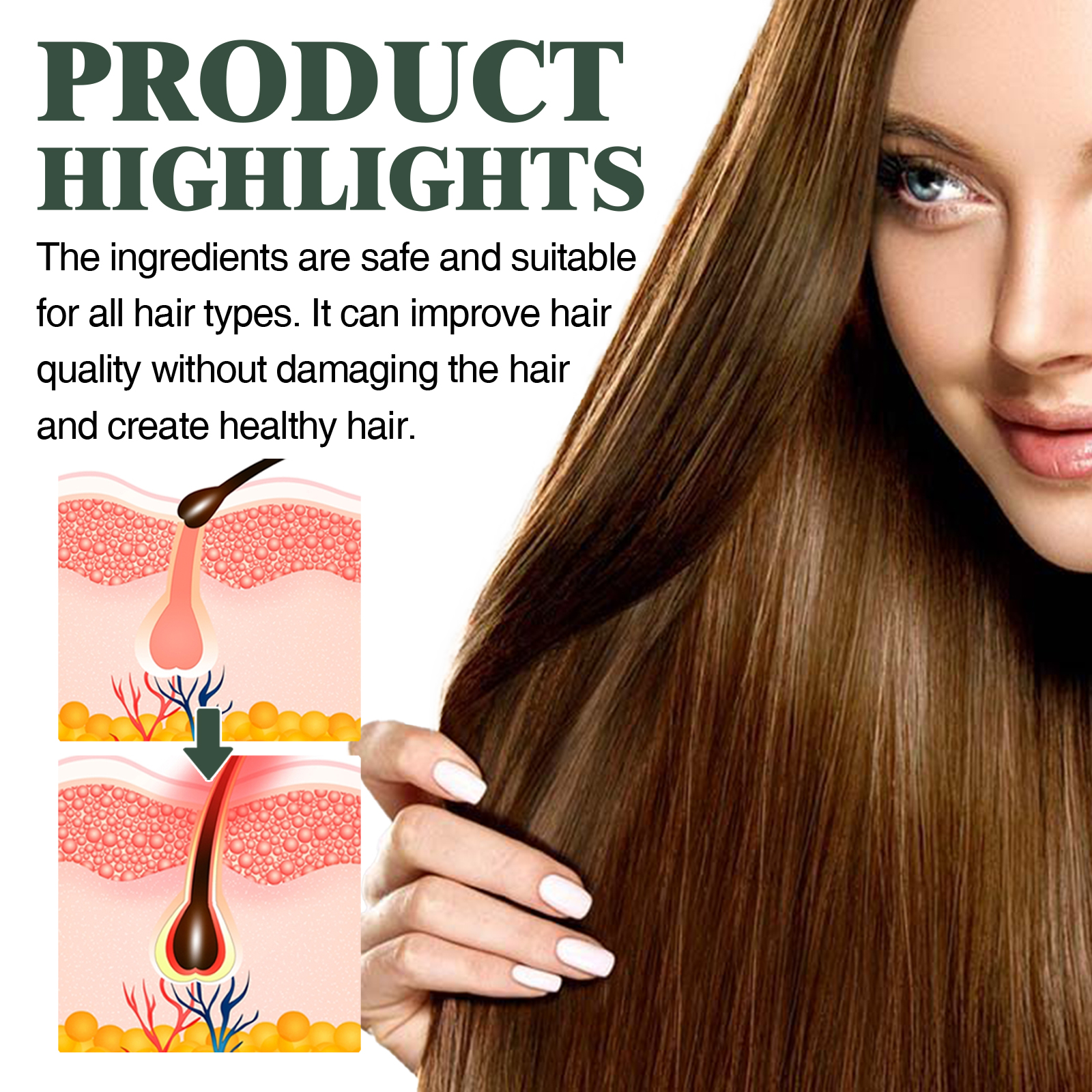 Onion Hair Care Essence Repair Dry Hair Improve Frizzy Hair No Rinse Nourish Hair Oil Damaged Daily Hair Treatment