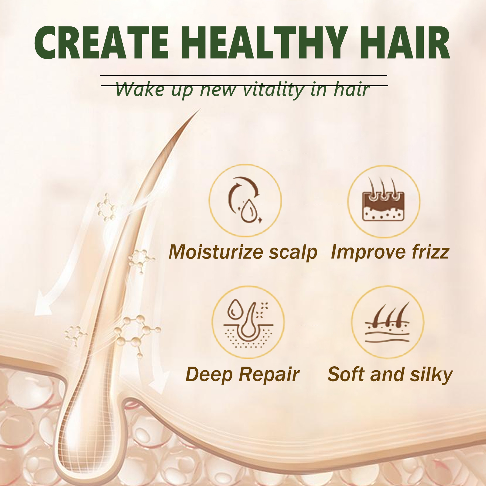 Onion Hair Care Essence Repair Dry Hair Improve Frizzy Hair No Rinse Nourish Hair Oil Damaged Daily Hair Treatment