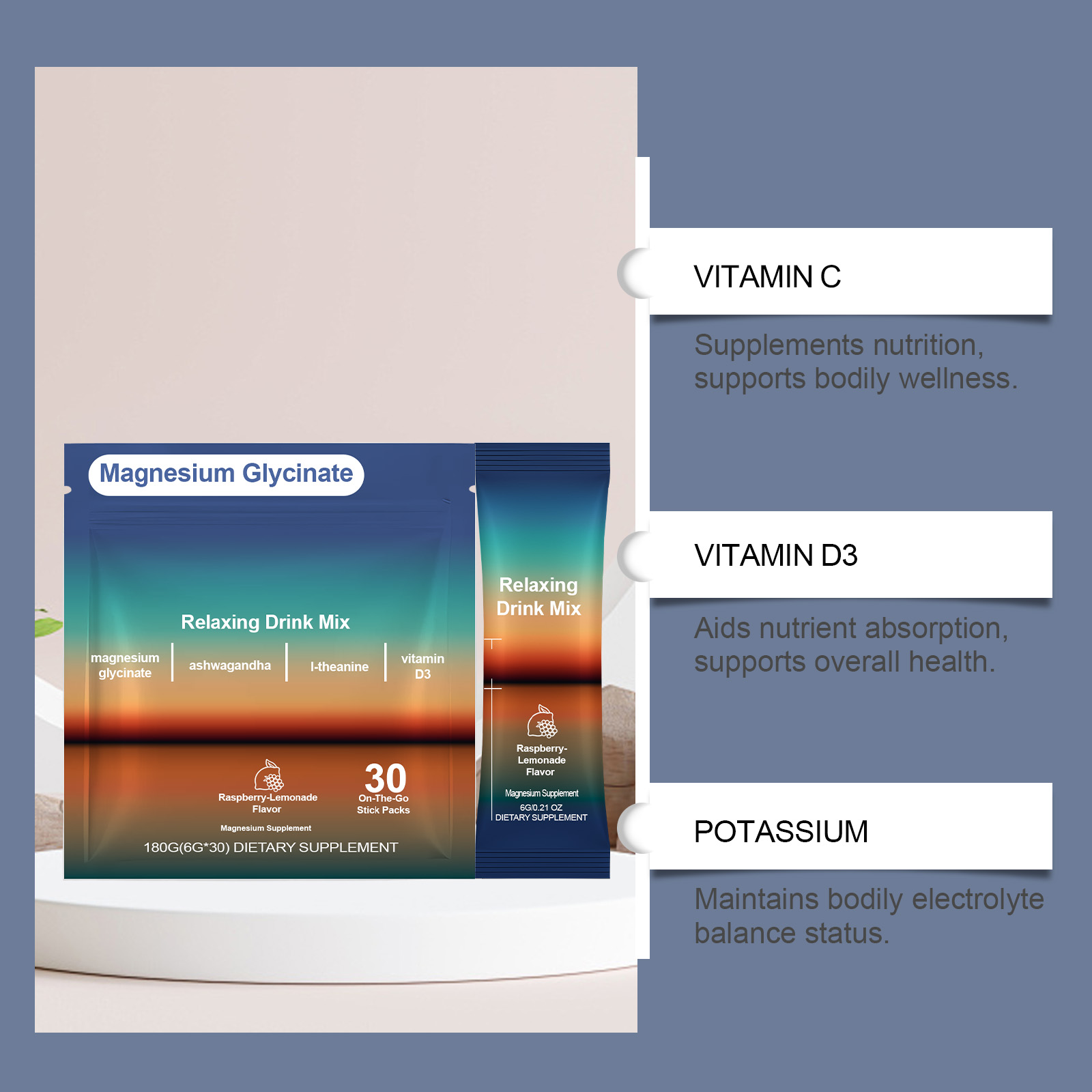 Nutrition Supplement Powder Daily Mild Formula Boost Body Energy Vitality And Focus Portable Daily Human Body Care