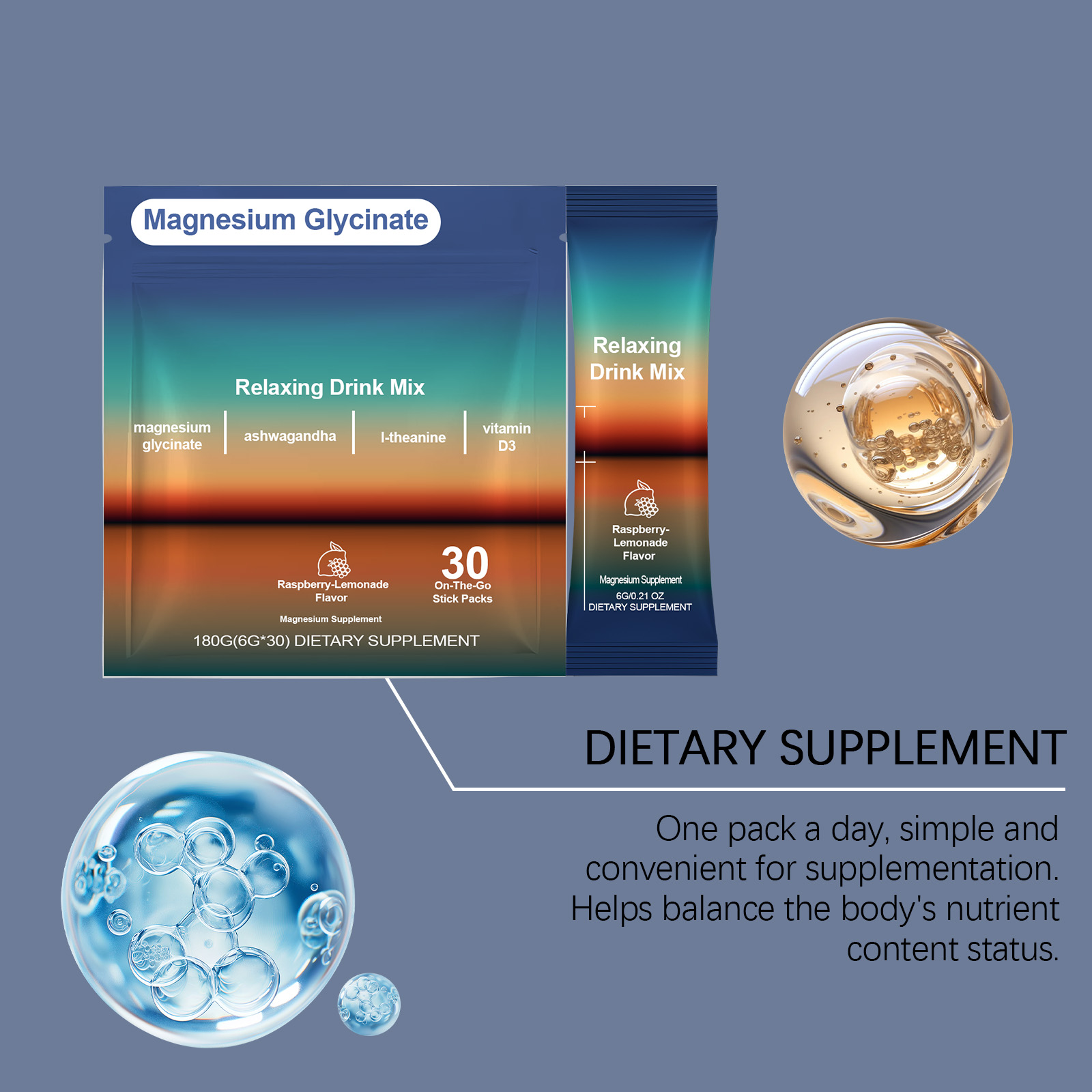 Nutrition Supplement Powder Daily Mild Formula Boost Body Energy Vitality And Focus Portable Daily Human Body Care