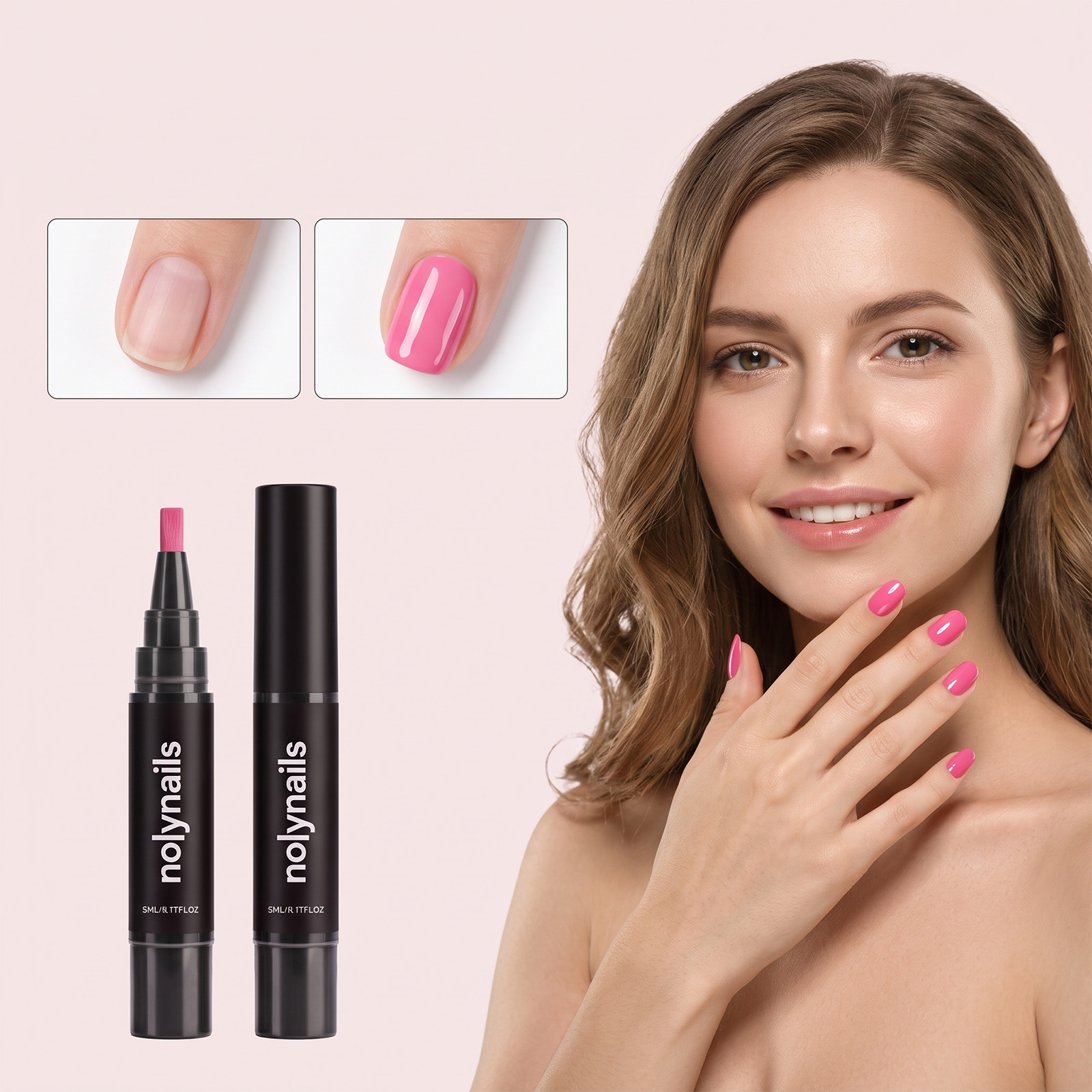 Gel Nail Pen Colorful No Uv Quick Dry Five Color Brush Precise Long Lasting Nail Decoration Tool