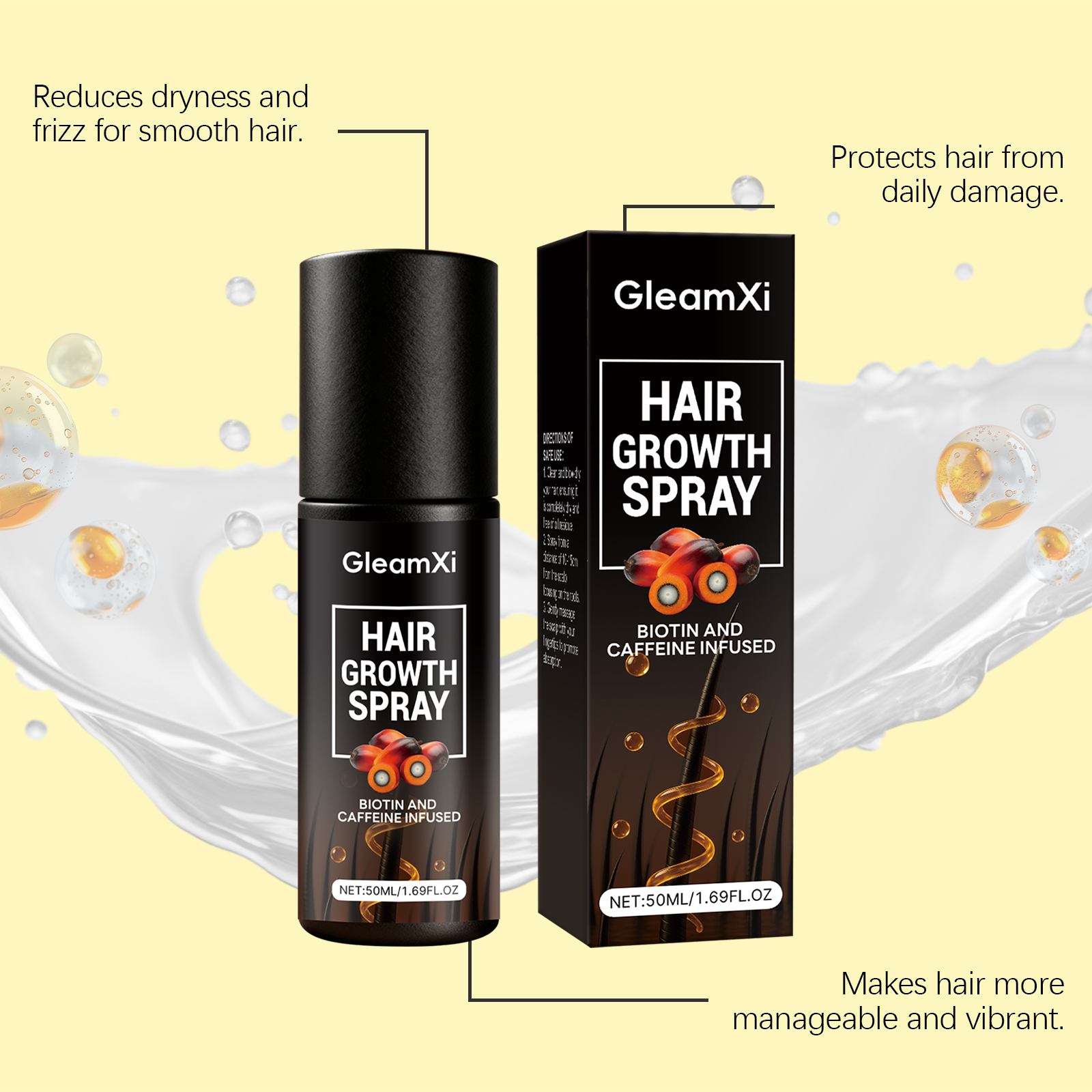 Hair Care Spray Mild Nourish Scalp Follicle Light Soft Hair Nutrient Daily Maintenance