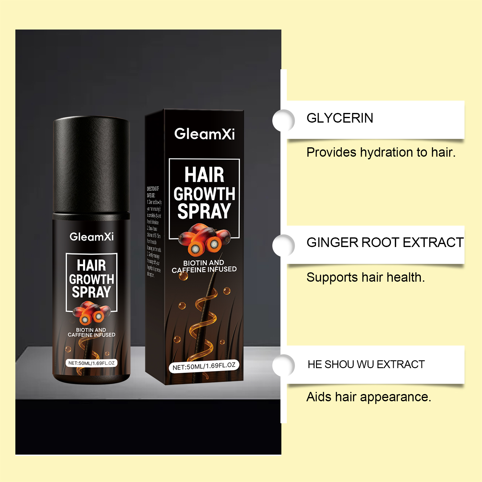 Hair Care Spray Mild Nourish Scalp Follicle Light Soft Hair Nutrient Daily Maintenance