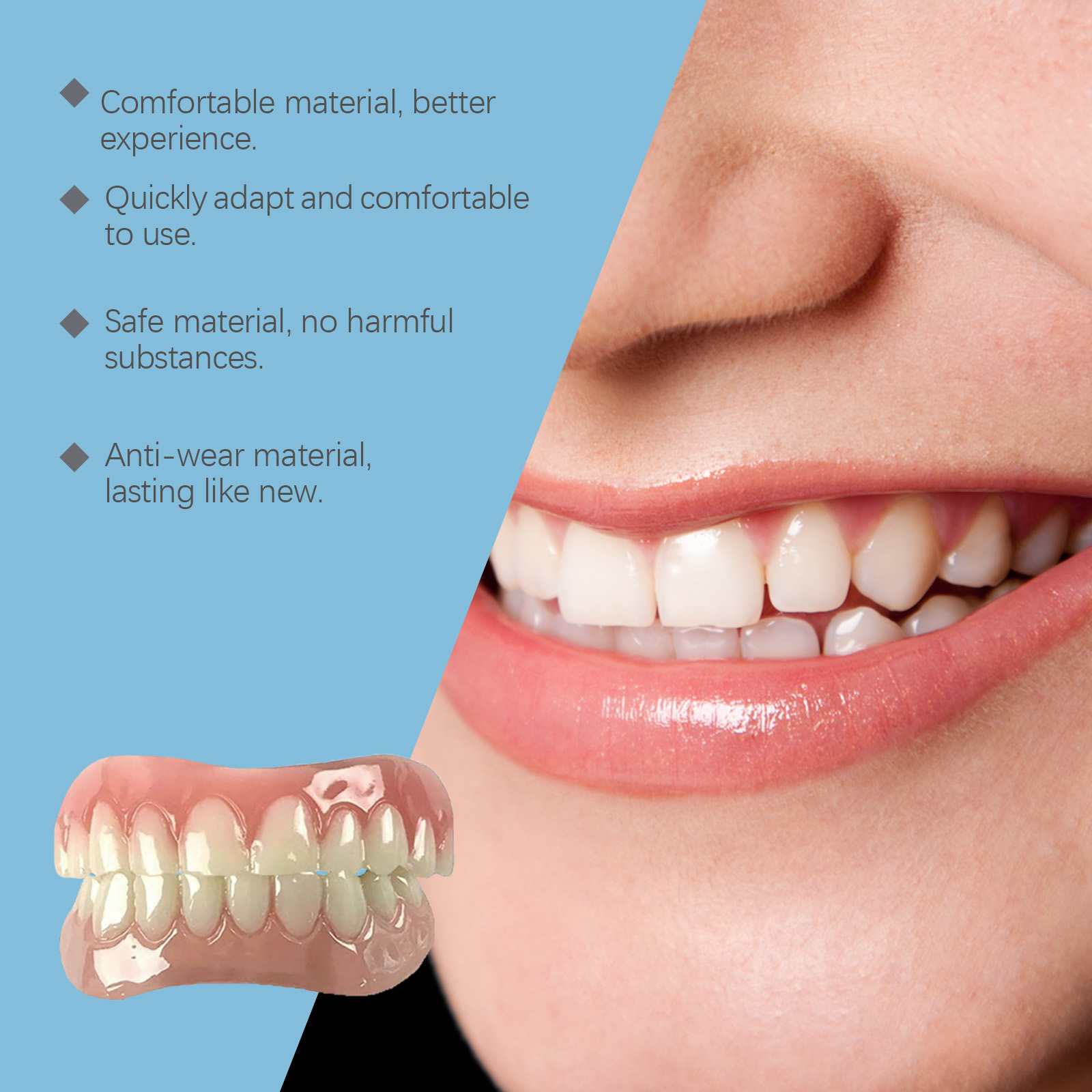 Dental Beauty Cover Comfort Nice Modify Fill Tooth Gap False Teeth Improve Smile Care Oral