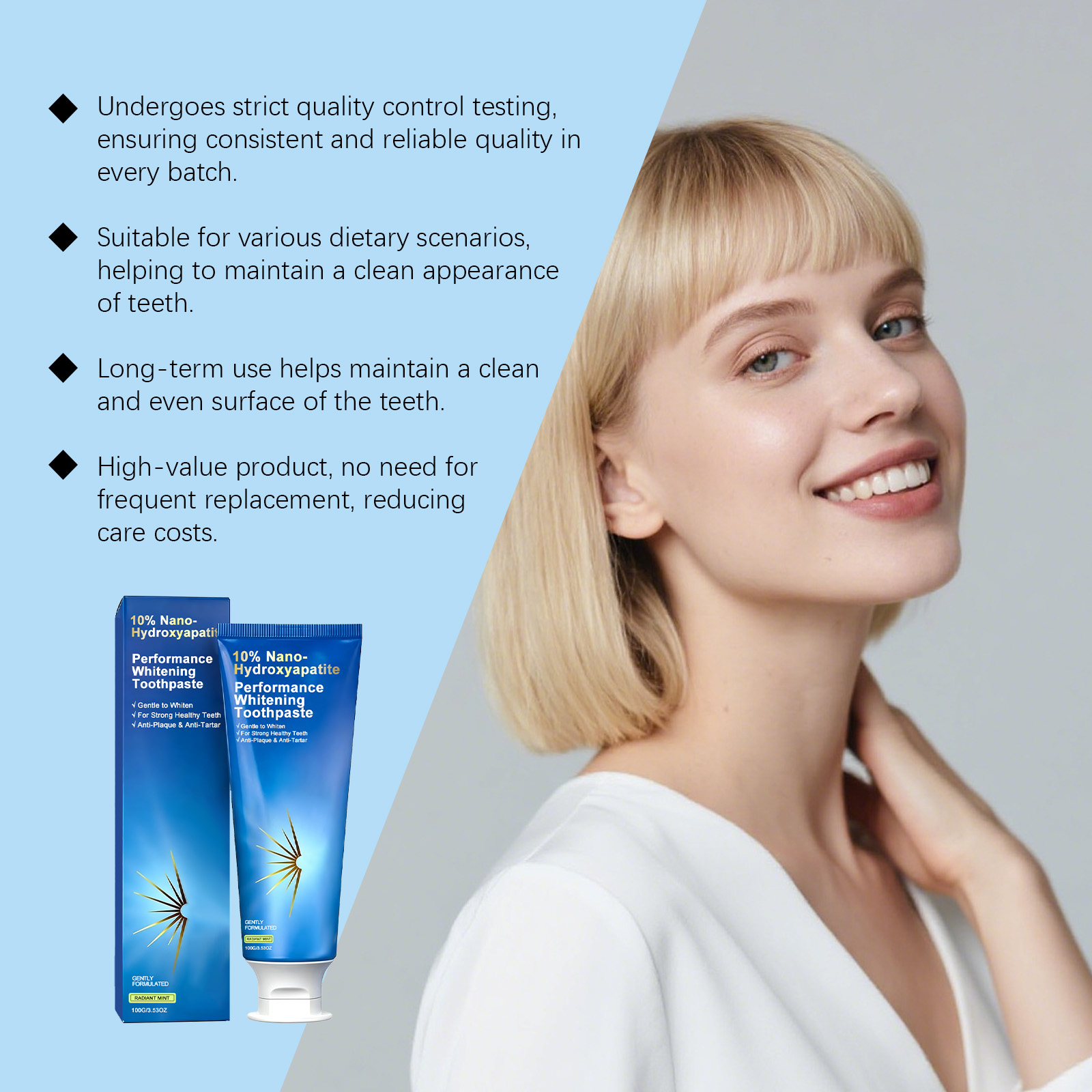 Mint Brightening Toothpaste Fresh Cool Mild Hydrating Stain Removal Oral Care Comfort Daily Use