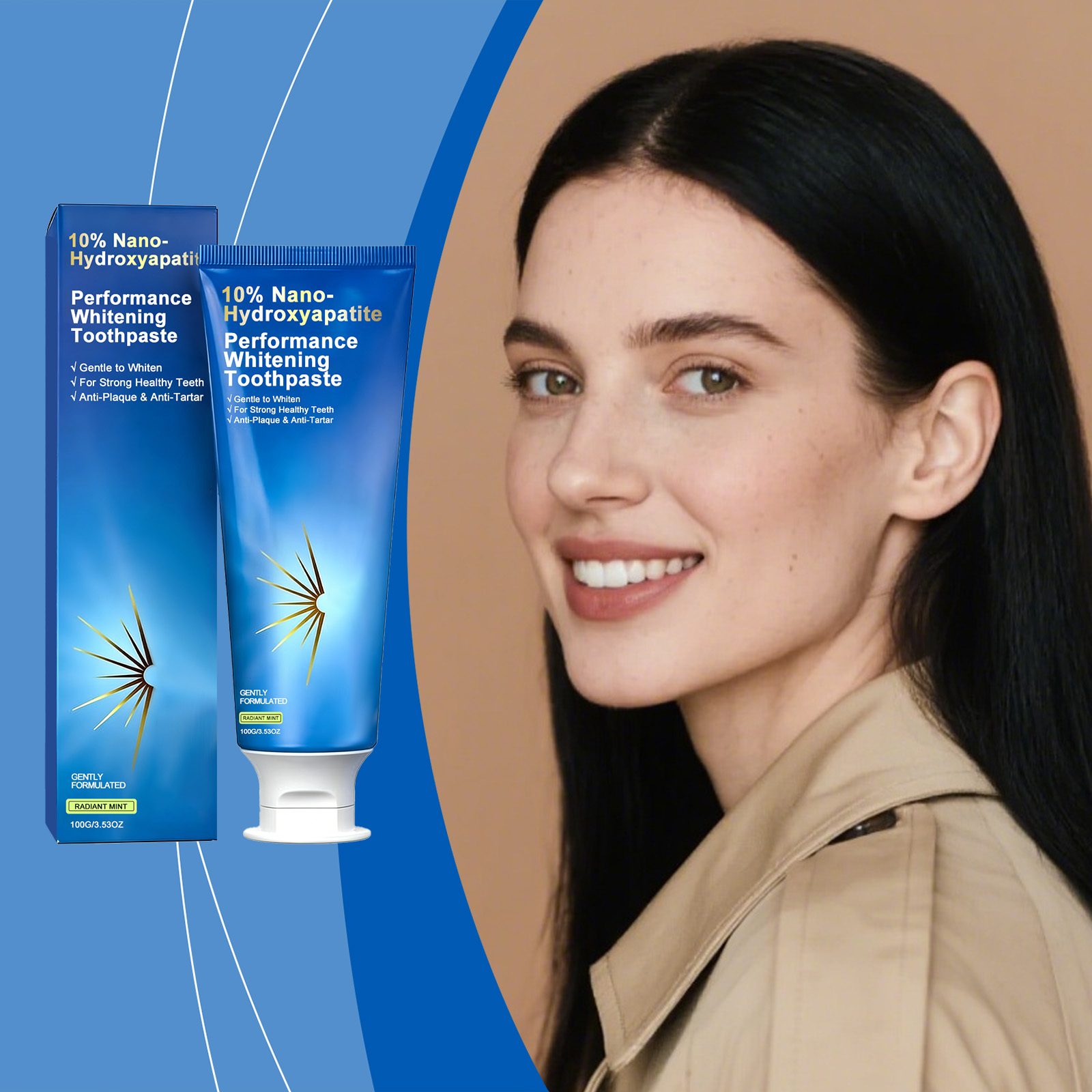 Mint Brightening Toothpaste Fresh Cool Mild Hydrating Stain Removal Oral Care Comfort Daily Use