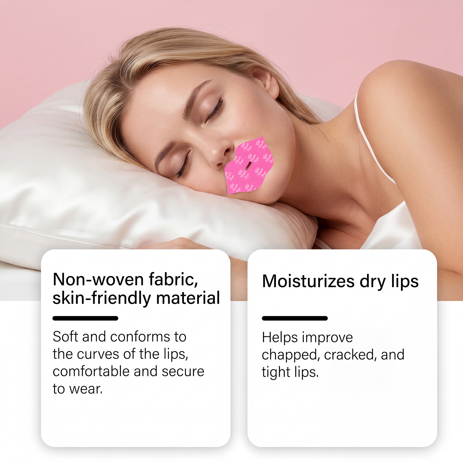 Pink Moisturizing Lip Patch Lavender Plant Extract Soft Fit Lip Skin Home Night Lip Care