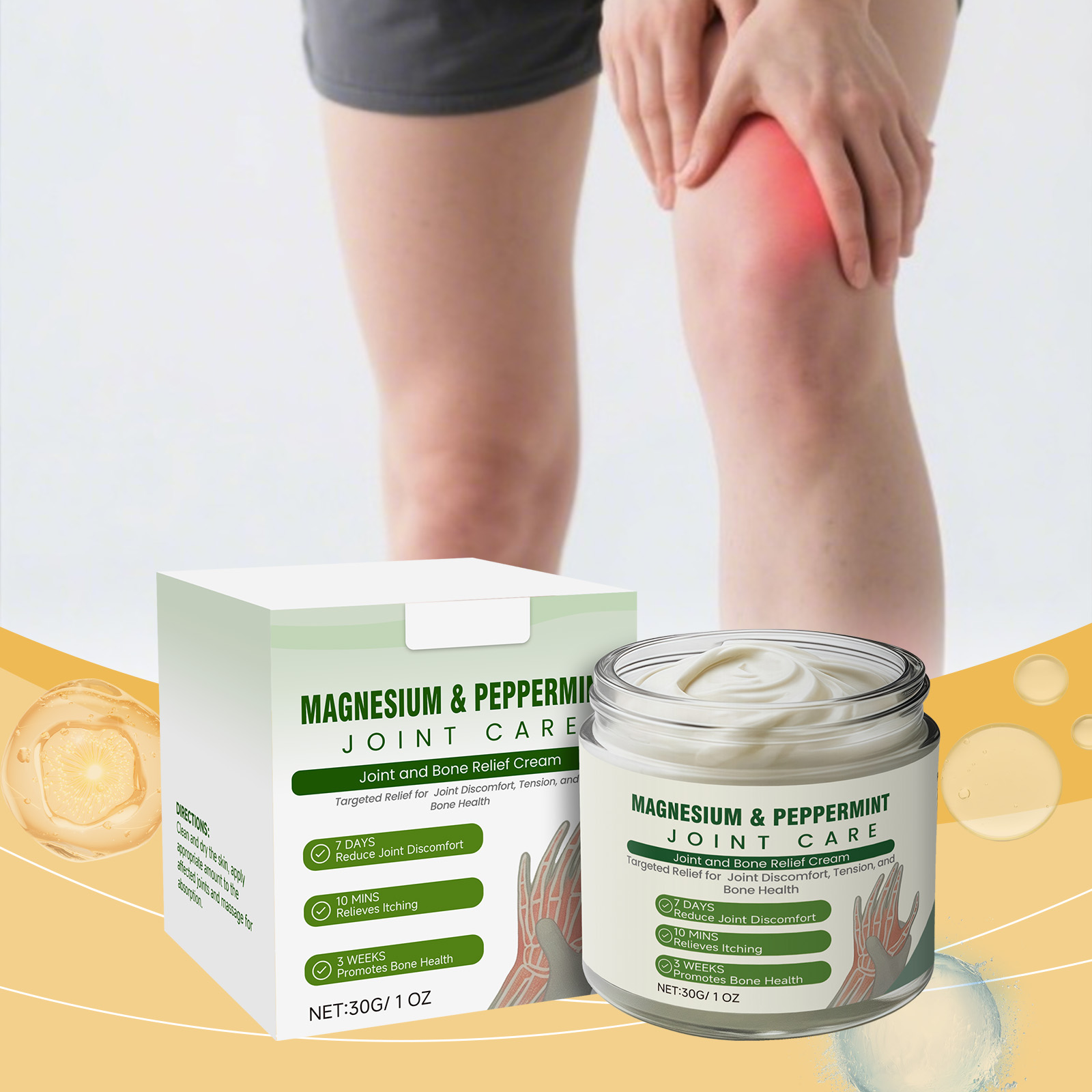 Magnesium Mint Joint Care Cream Nourishes Joints Bones Relaxes Body Daily External Smear