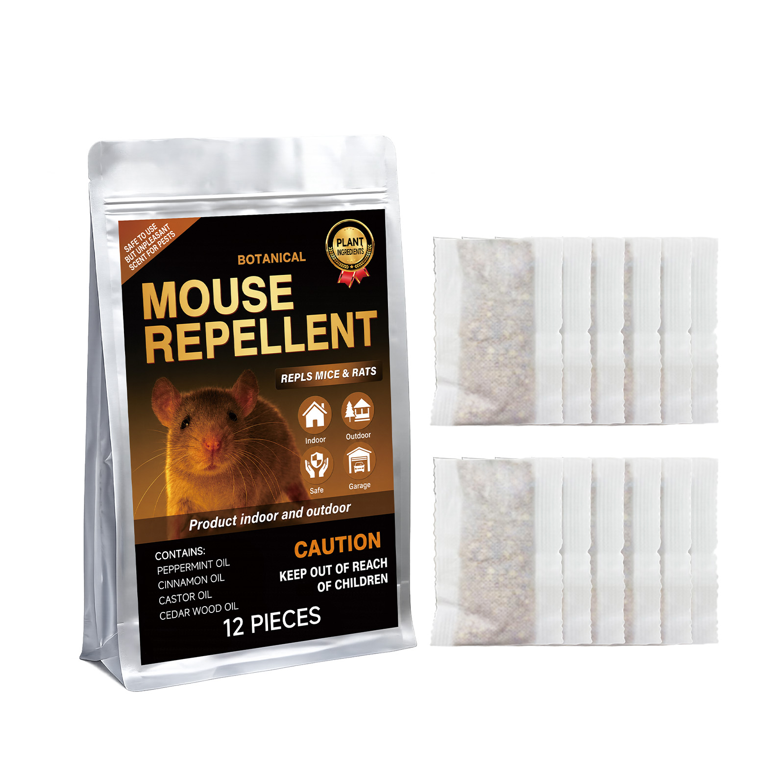 Mouse Repellent Long Last Slow Release Multi Scene Easy Placement Mild Odor Full Coverage Deterrent