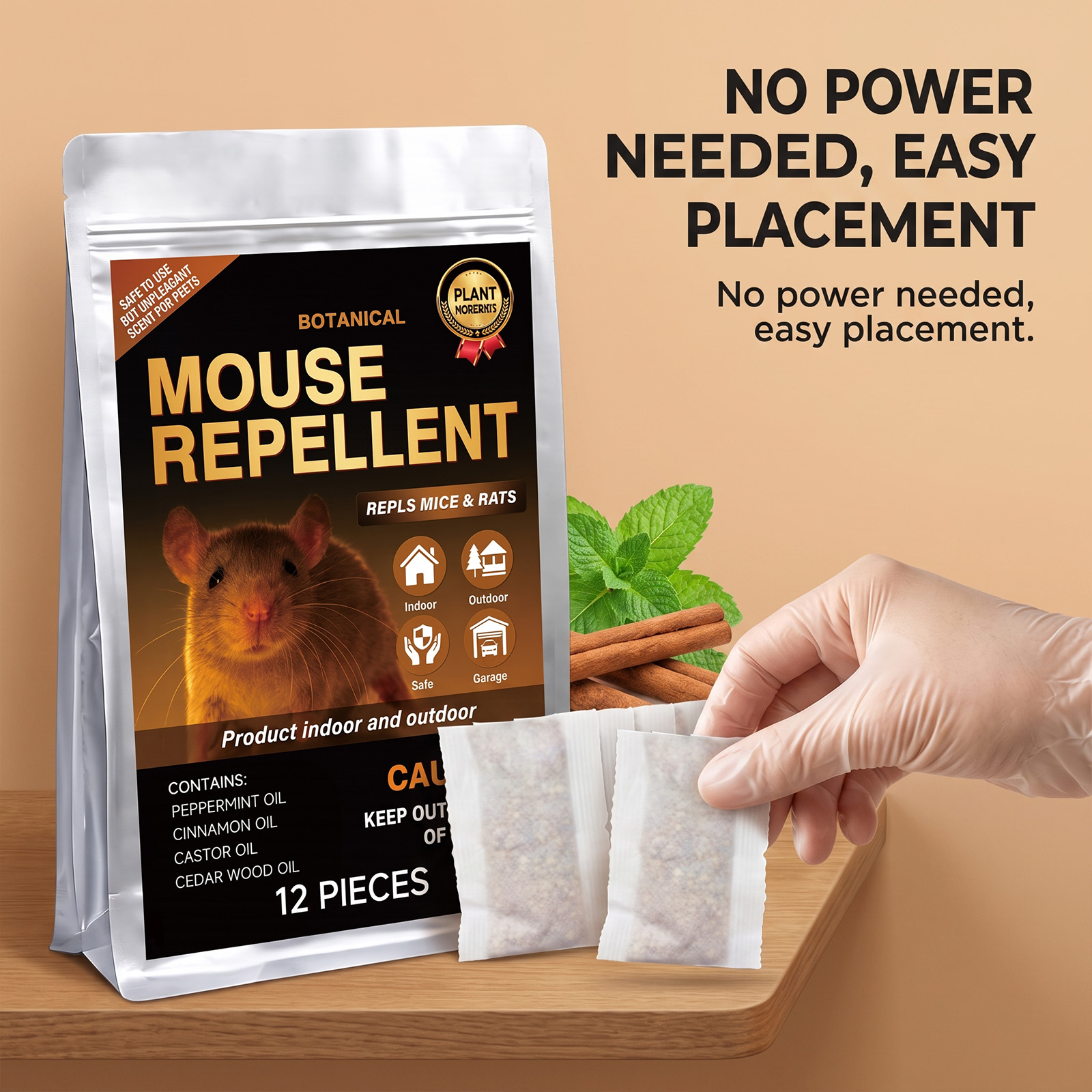Mouse Repellent Long Last Slow Release Multi Scene Easy Placement Mild Odor Full Coverage Deterrent