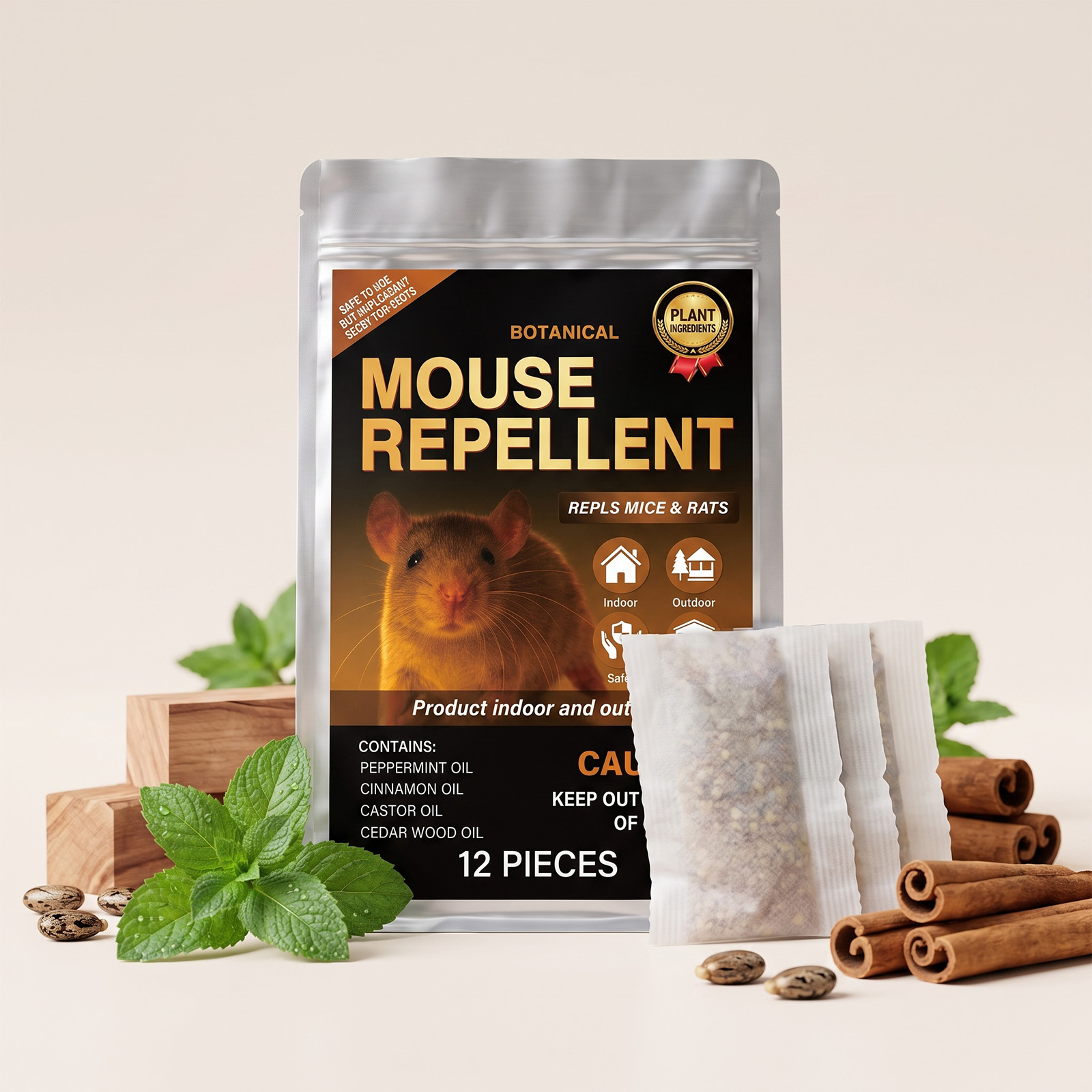 Mouse Repellent Long Last Slow Release Multi Scene Easy Placement Mild Odor Full Coverage Deterrent