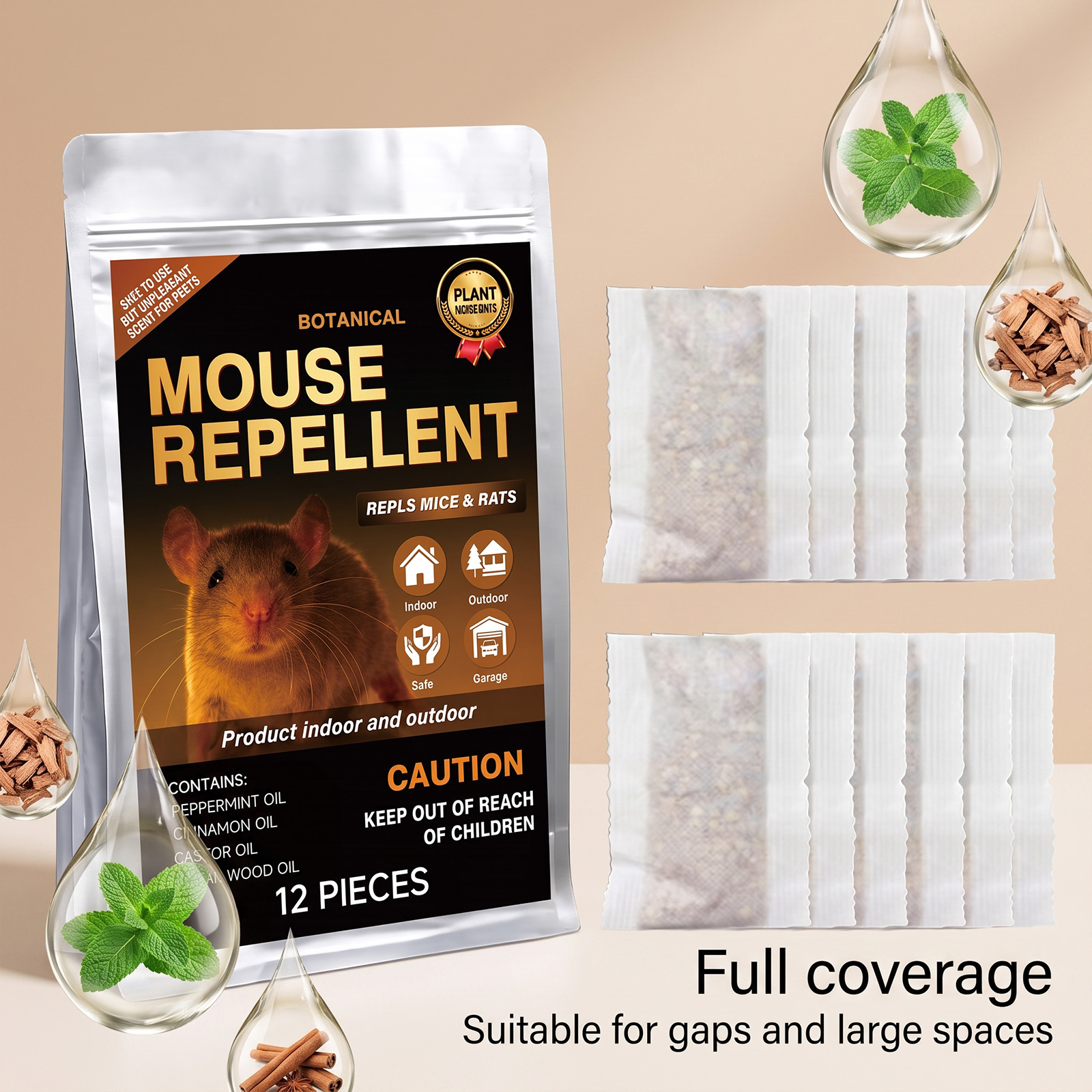 Mouse Repellent Long Last Slow Release Multi Scene Easy Placement Mild Odor Full Coverage Deterrent