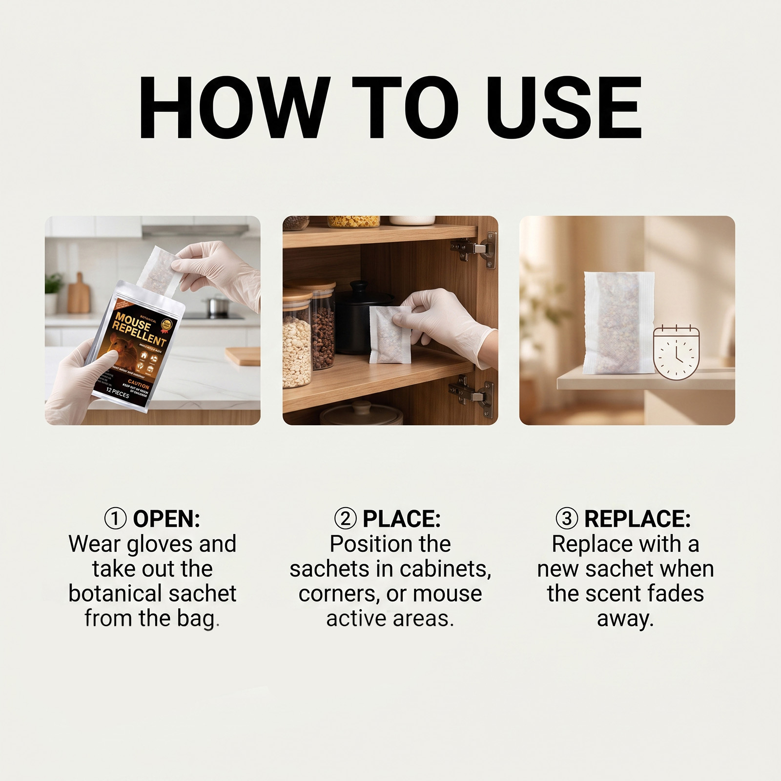 Mouse Repellent Long Last Slow Release Multi Scene Easy Placement Mild Odor Full Coverage Deterrent