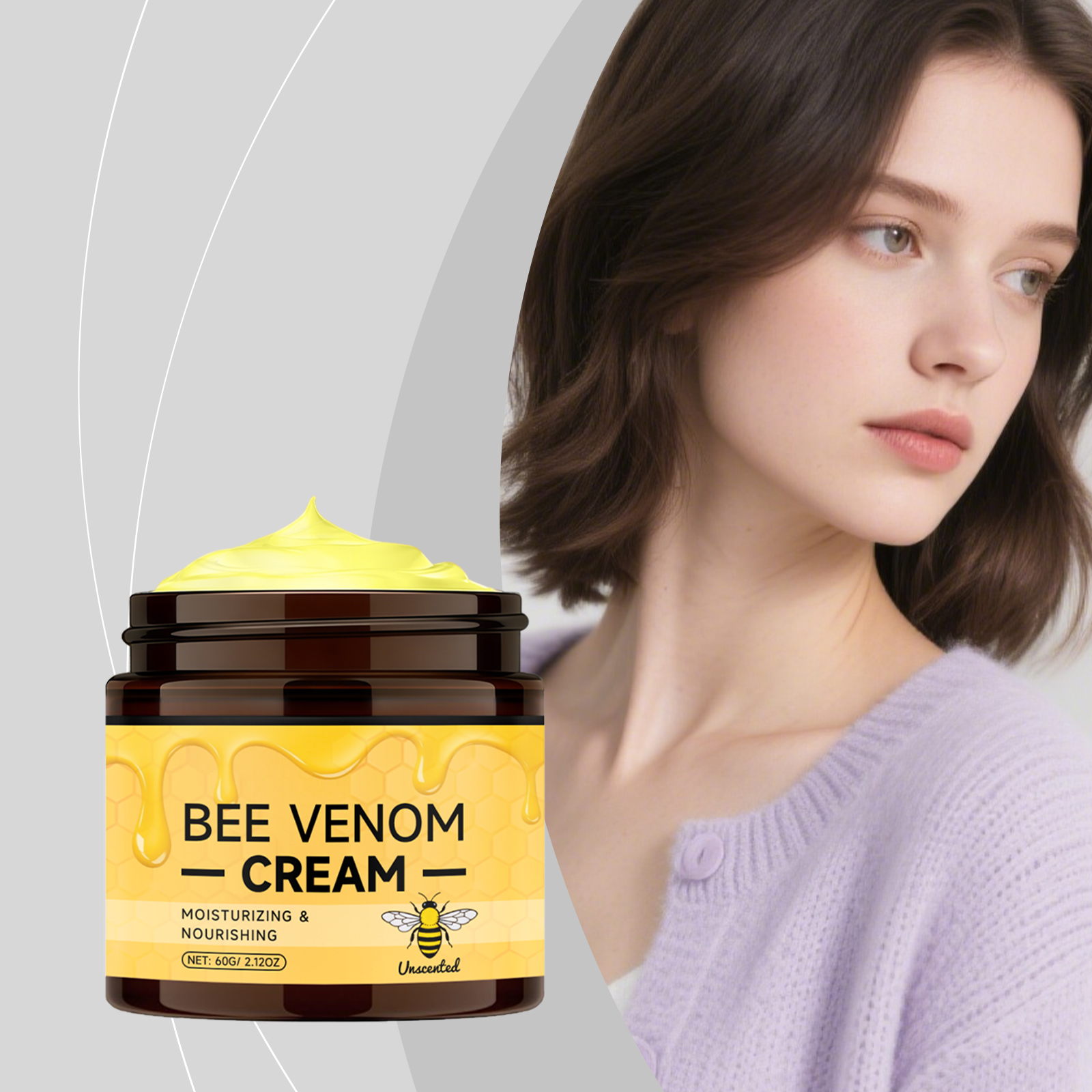 Bee Venom Care Facial Cream Moisturizing Hydrating Gentle Nourishing Light Texture Quick Absorption Daily Skincare