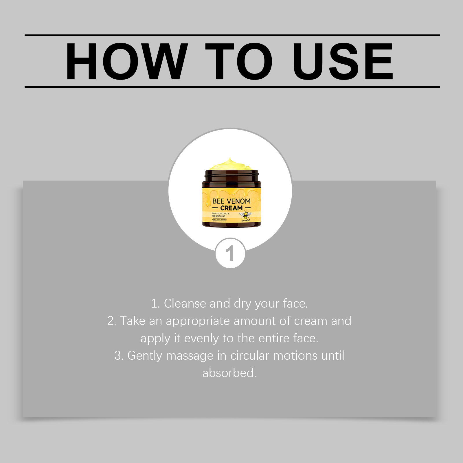 Bee Venom Care Facial Cream Moisturizing Hydrating Gentle Nourishing Light Texture Quick Absorption Daily Skincare