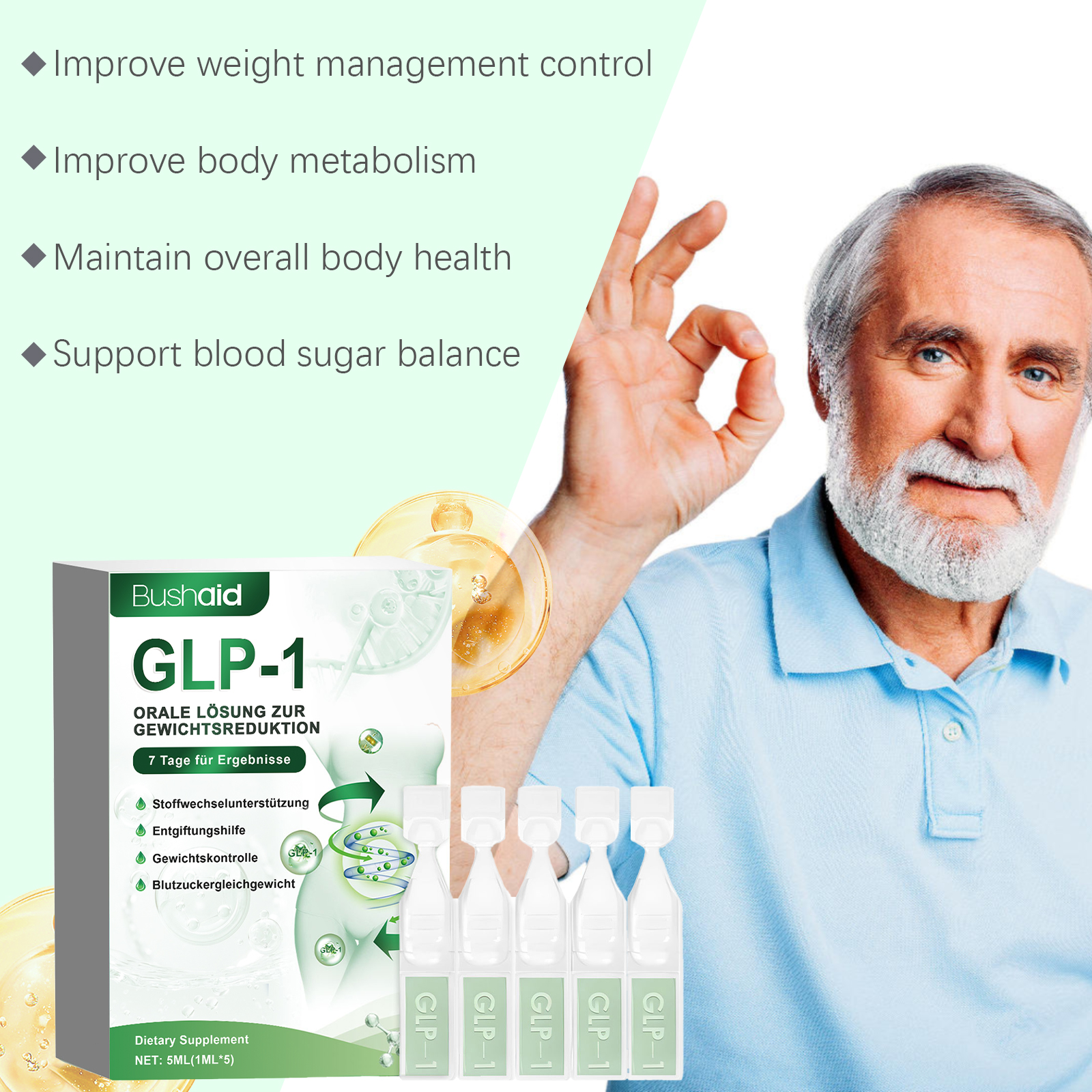 Glp 1 Body Supplement Drops Physical Body Therapy Human Metabolism Weight Control Nutrient Support Formula
