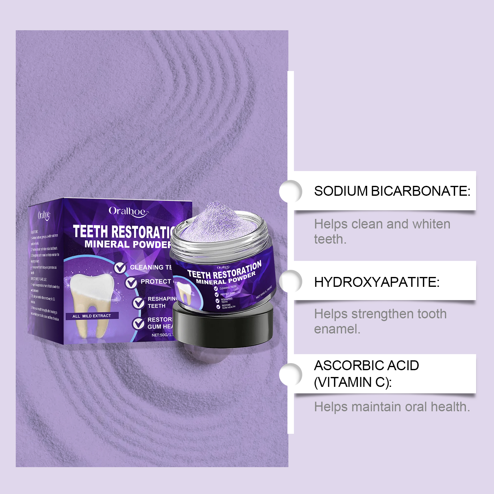 Tooth Powder Teeth Cleaning Long Lasting Freshness Protect Enamel Prevent Cavity Oral Care