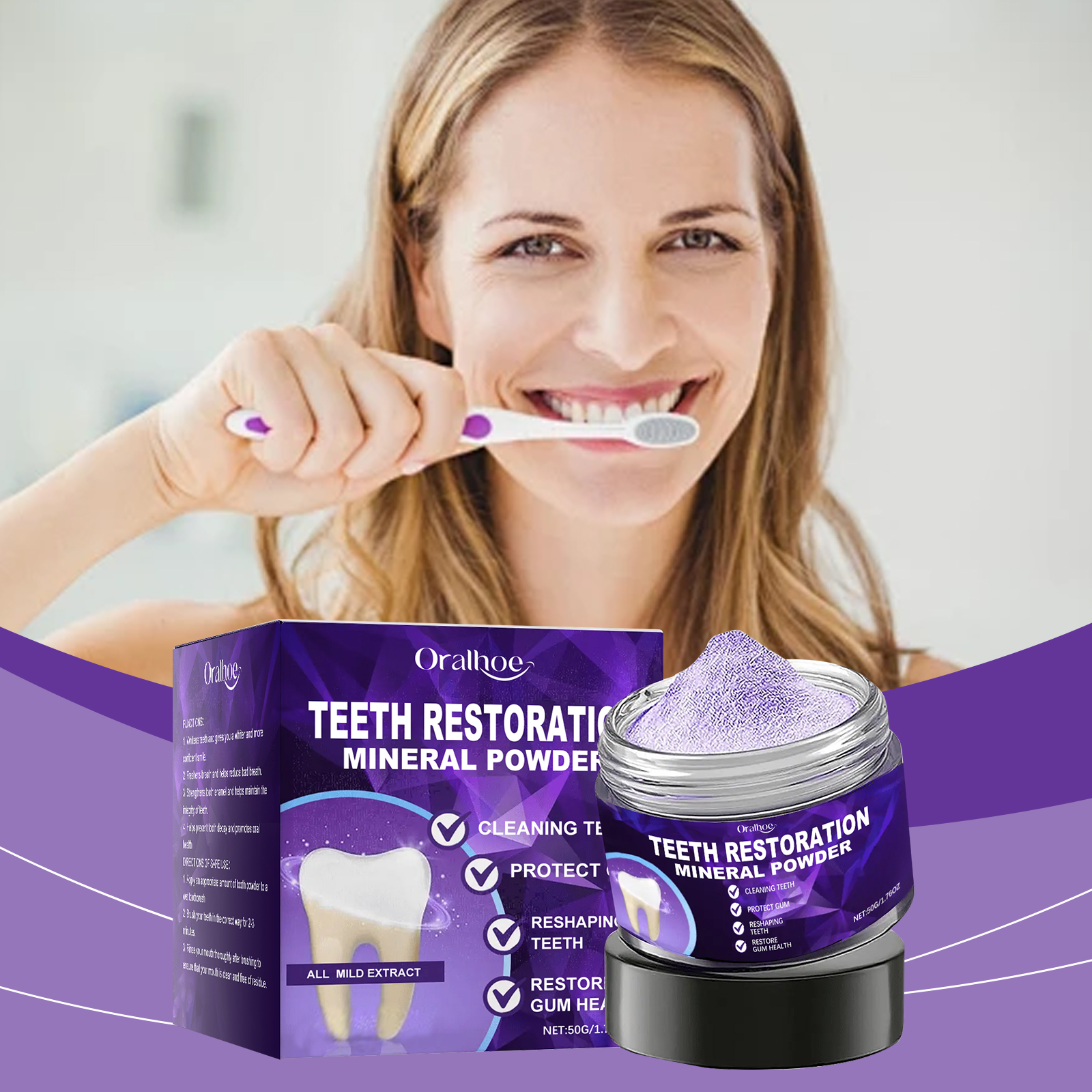 Tooth Powder Teeth Cleaning Long Lasting Freshness Protect Enamel Prevent Cavity Oral Care