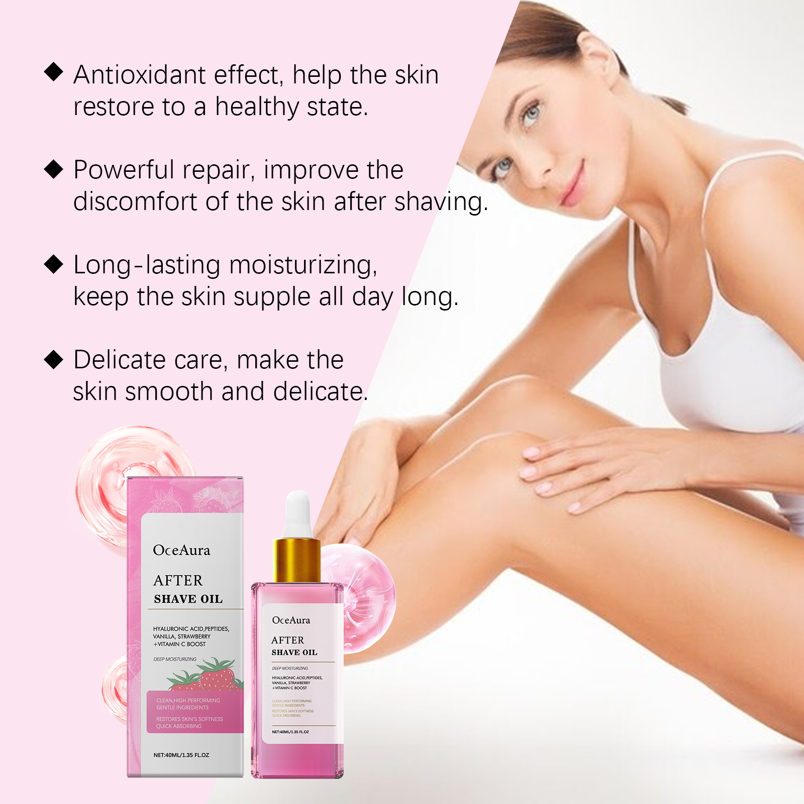 Strawberry Flavor Post Hair Removal Shaving Essential Oil Effectively Protect Skin Continuous Use Moisturize Smooth