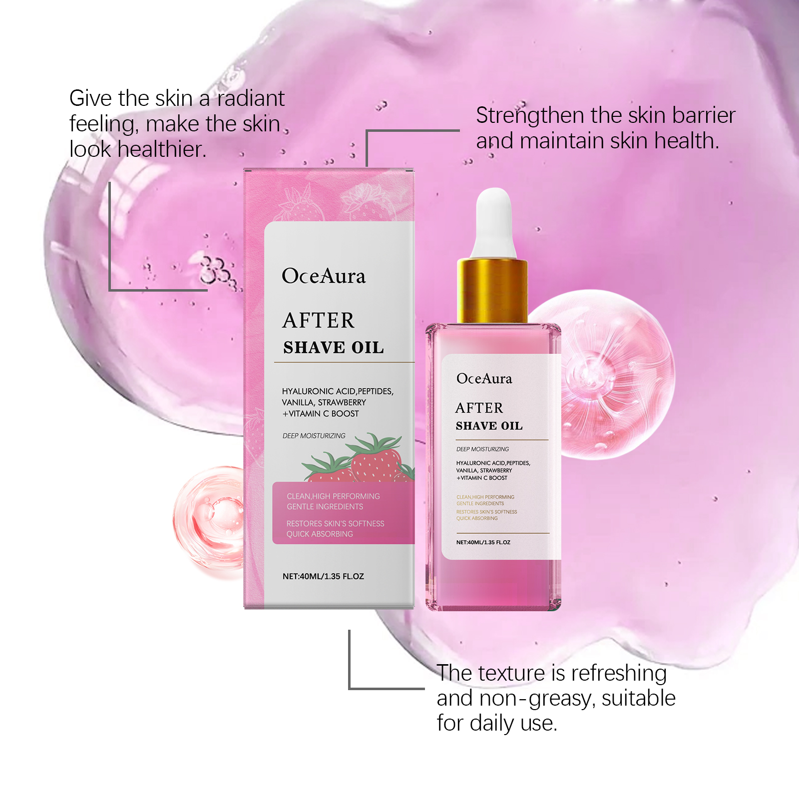 Strawberry Flavor Post Hair Removal Shaving Essential Oil Effectively Protect Skin Continuous Use Moisturize Smooth