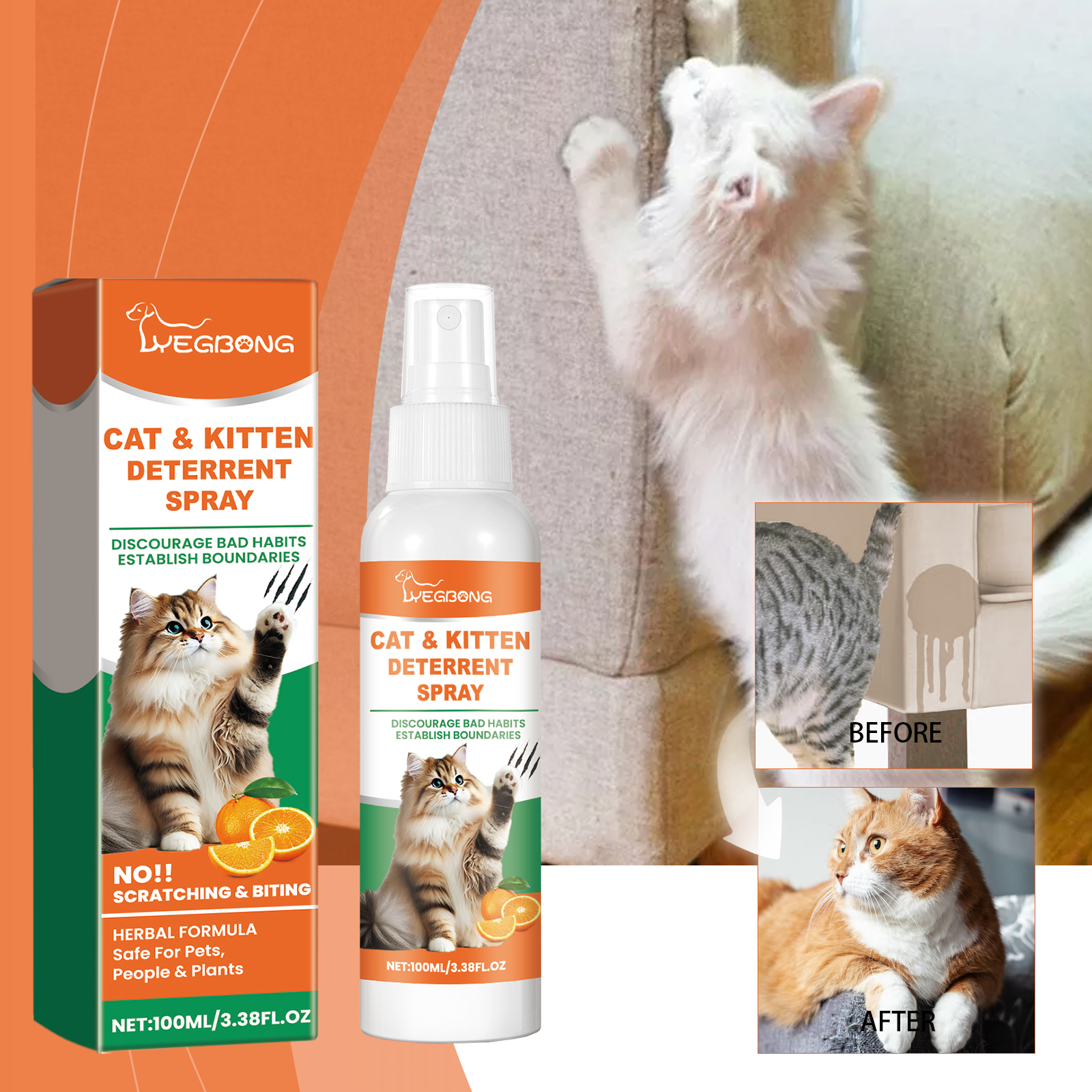 Cat Care Spray Mild Ingredients Reduce Cat Scratching Prevent Chewing Household Protection Spray