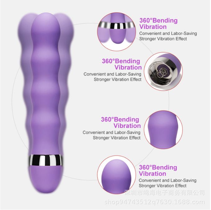 (Pink) Sex Toys Vibrating Dildo Wand Female Massage AV Wand Clitoral Stimulator Adult Products Ribbed Massagers