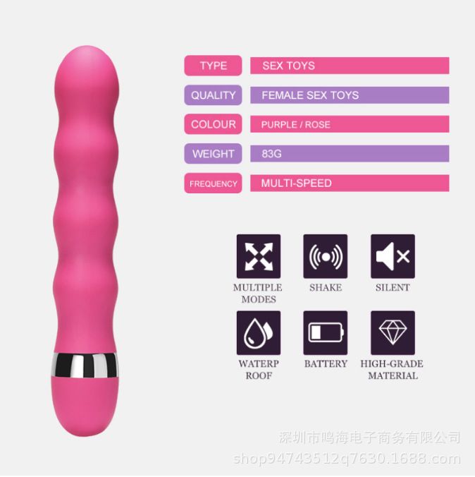 (Pink) Sex Toys Vibrating Dildo Wand Female Massage AV Wand Clitoral Stimulator Adult Products Ribbed Massagers