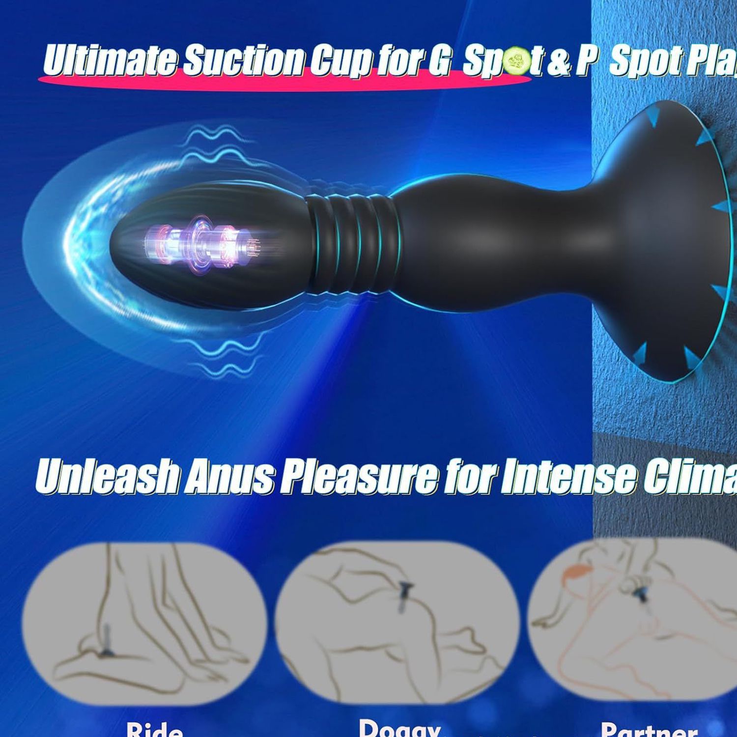 Adult Sex Toys Vibrating Anal Plug Women Vibrators Wireless Remote Control Suction Cup Telescopic Silicone Massagers