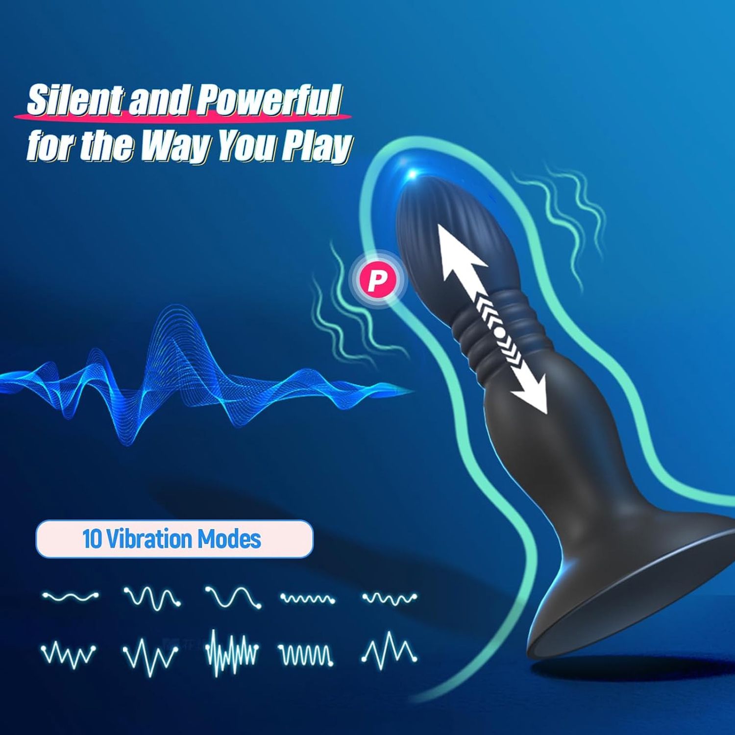 Adult Sex Toys Vibrating Anal Plug Women Vibrators Wireless Remote Control Suction Cup Telescopic Silicone Massagers