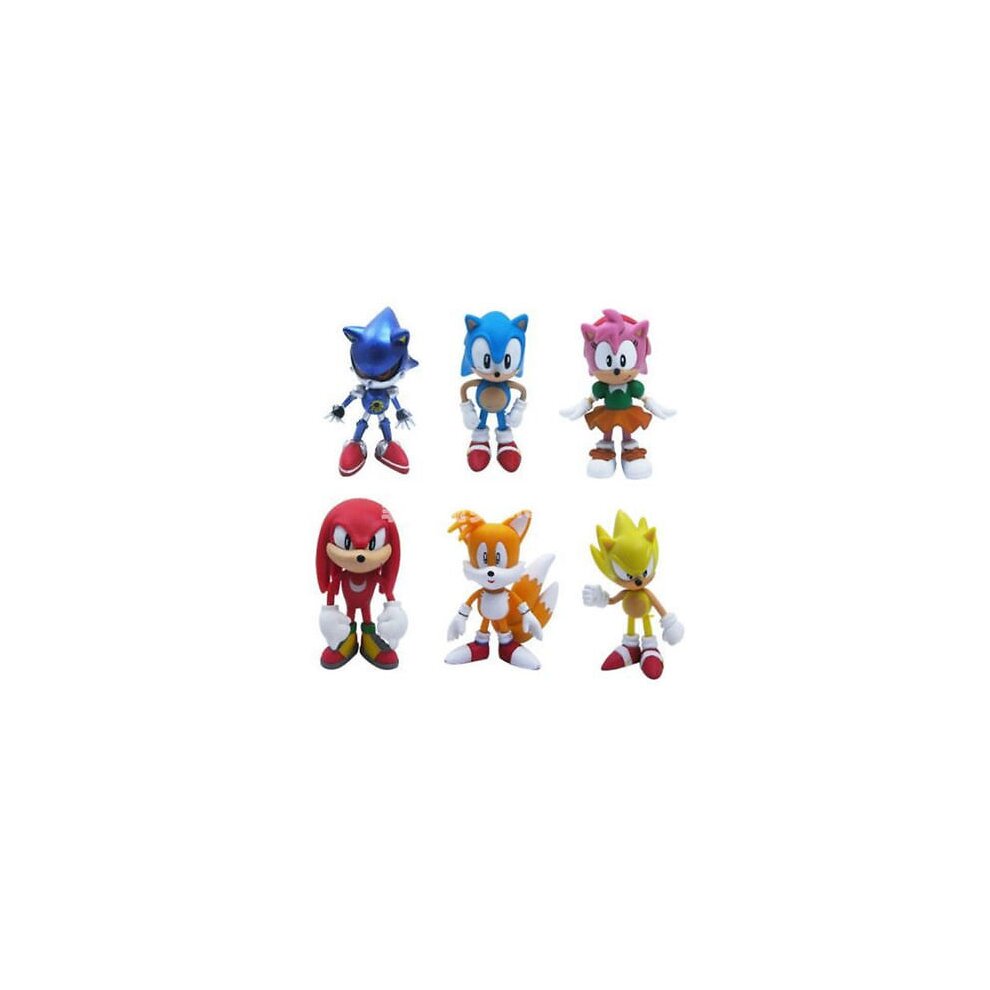 6Pcs The Hedgehog Sonic PVC Toy Action Figure Model Doll Kids Gift