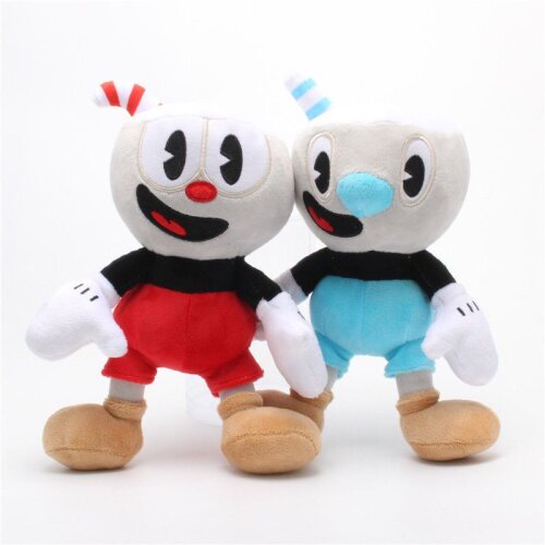(2pcs) 2pcs/set 10 Inch Cuphead Game Cuphead & Mugman Mecup And Brocup Plush Toy