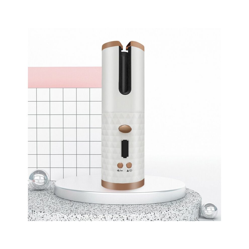 (Pink) Auto Rotating Ceramic Hair Curler