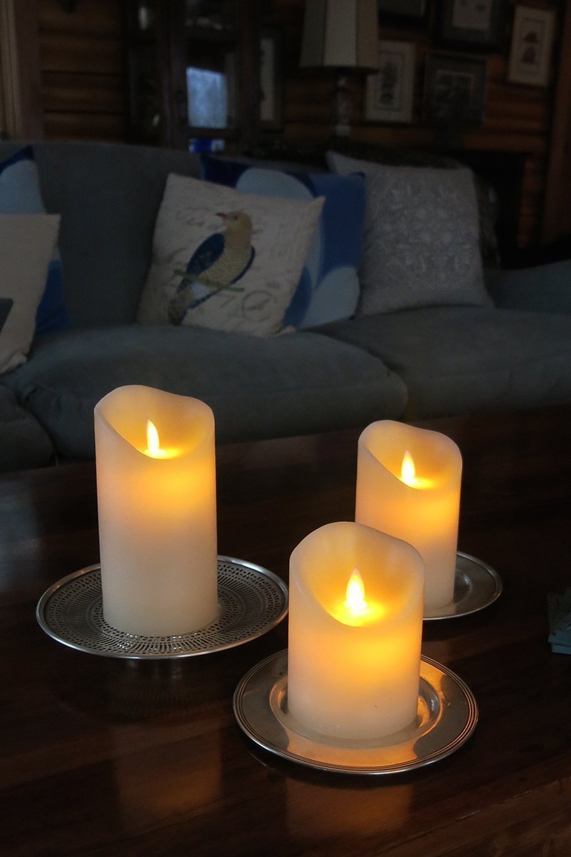 LED Candles Waterproof Flickering Flameless Candles Pillars Lights Battery Operated Night Light with Remote Timers 3pcs Pack  Flameless Candles Electric Tealights for Home Church Halloween Thanksgiving Christmas Party  Outdoor Indoor Decorations